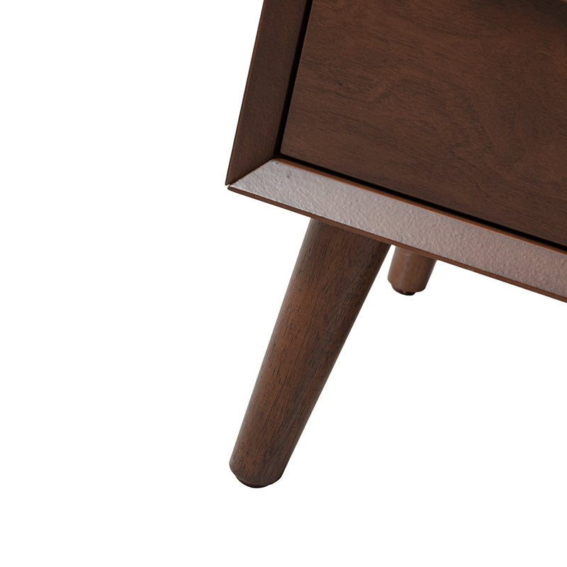 Mid Century Modern Nightstand with 2 Drawers & Built-in USB Outlets - Stylish Bedside Table for Bedroom, Living Room, or Office
