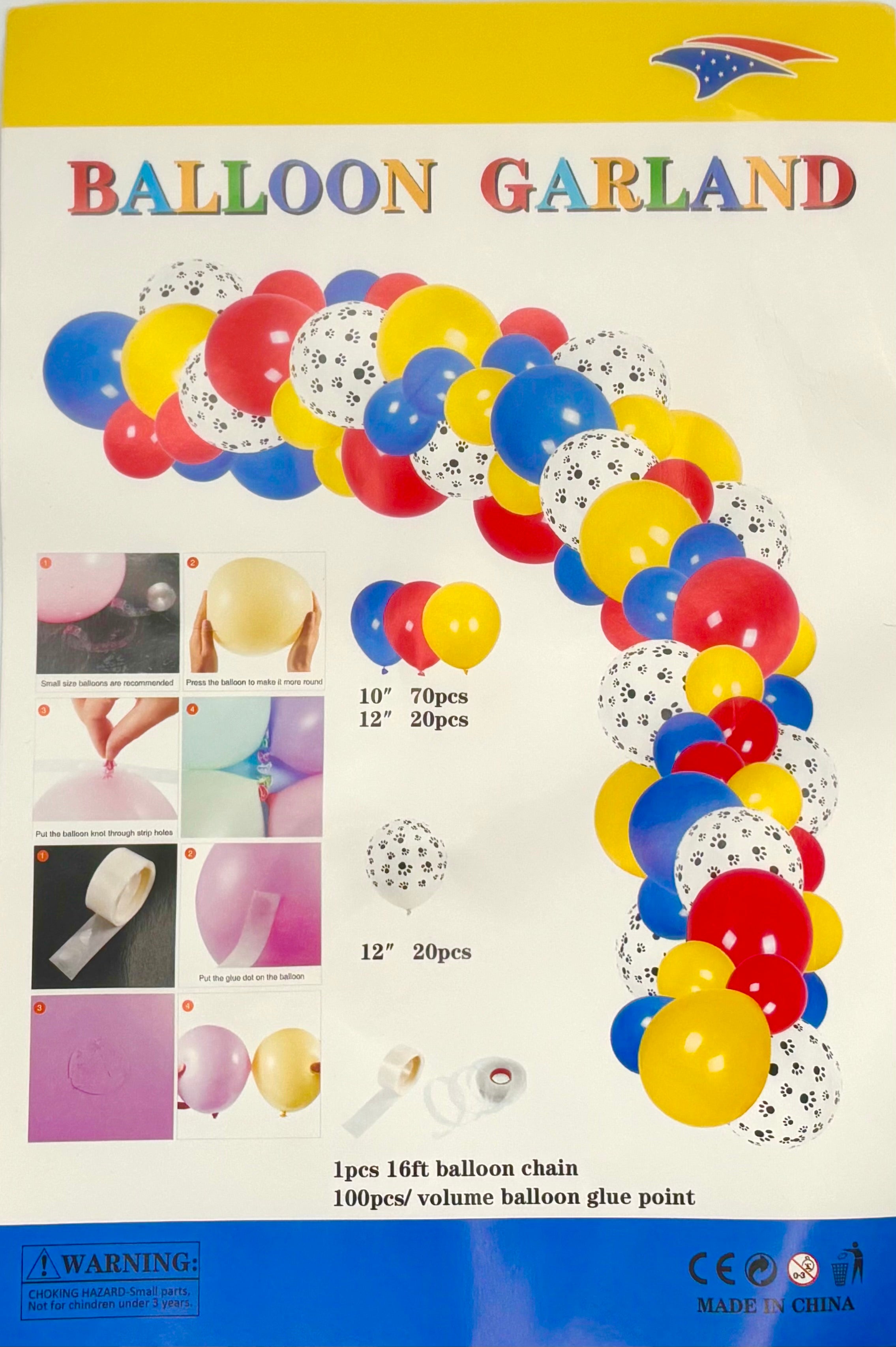1ct Balloon Garland Paws - Premium Party Decorations for Birthday, Baby Shower & Wedding Events - Perfect for DIY Balloon Arches and Photo Backdrops
