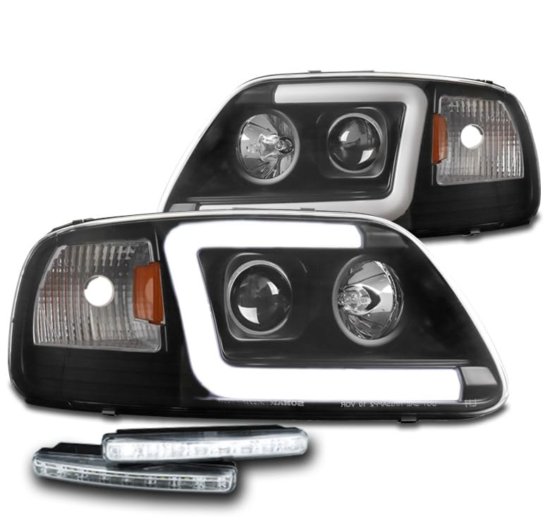 LED Black Projector Headlights with 6