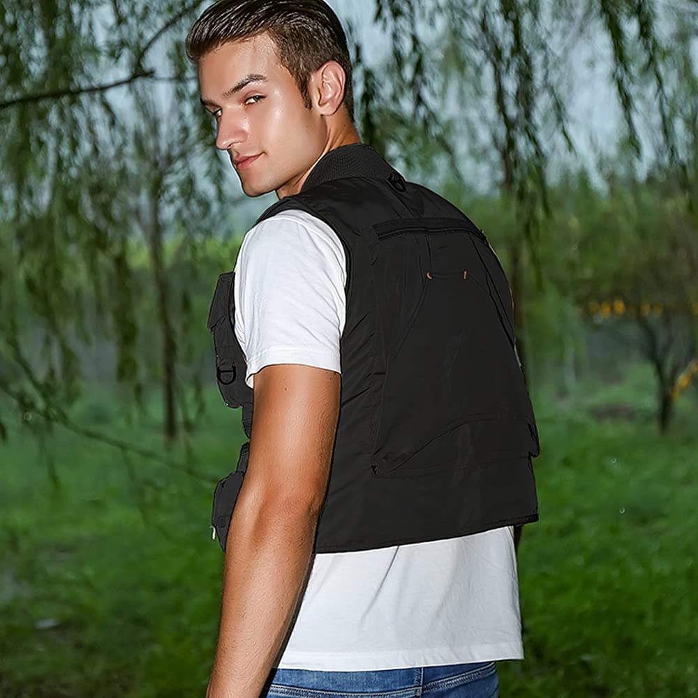 SHOOYING Men's & Women's Multi-Pocket Fishing Vest - Lightweight Outdoor Photography & Travel Vest for Hiking, Camping, and Adventure Activities