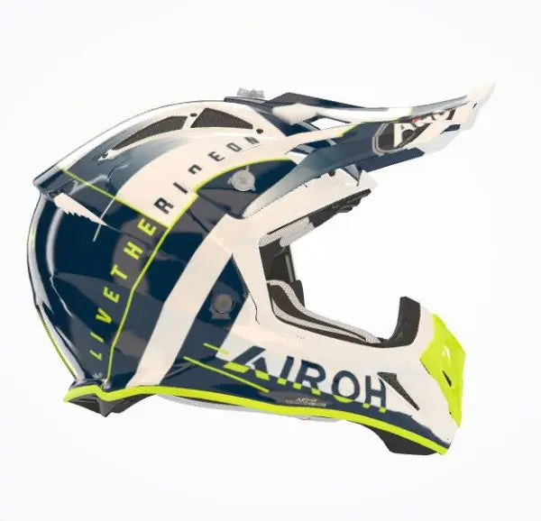 Airoh Aviator Ace Amaze Gloss Blue Motorcycle Helmet - Lightweight DOT Certified Full Face Helmet for Men & Women - Perfect for Street Biking, Racing & Commuting