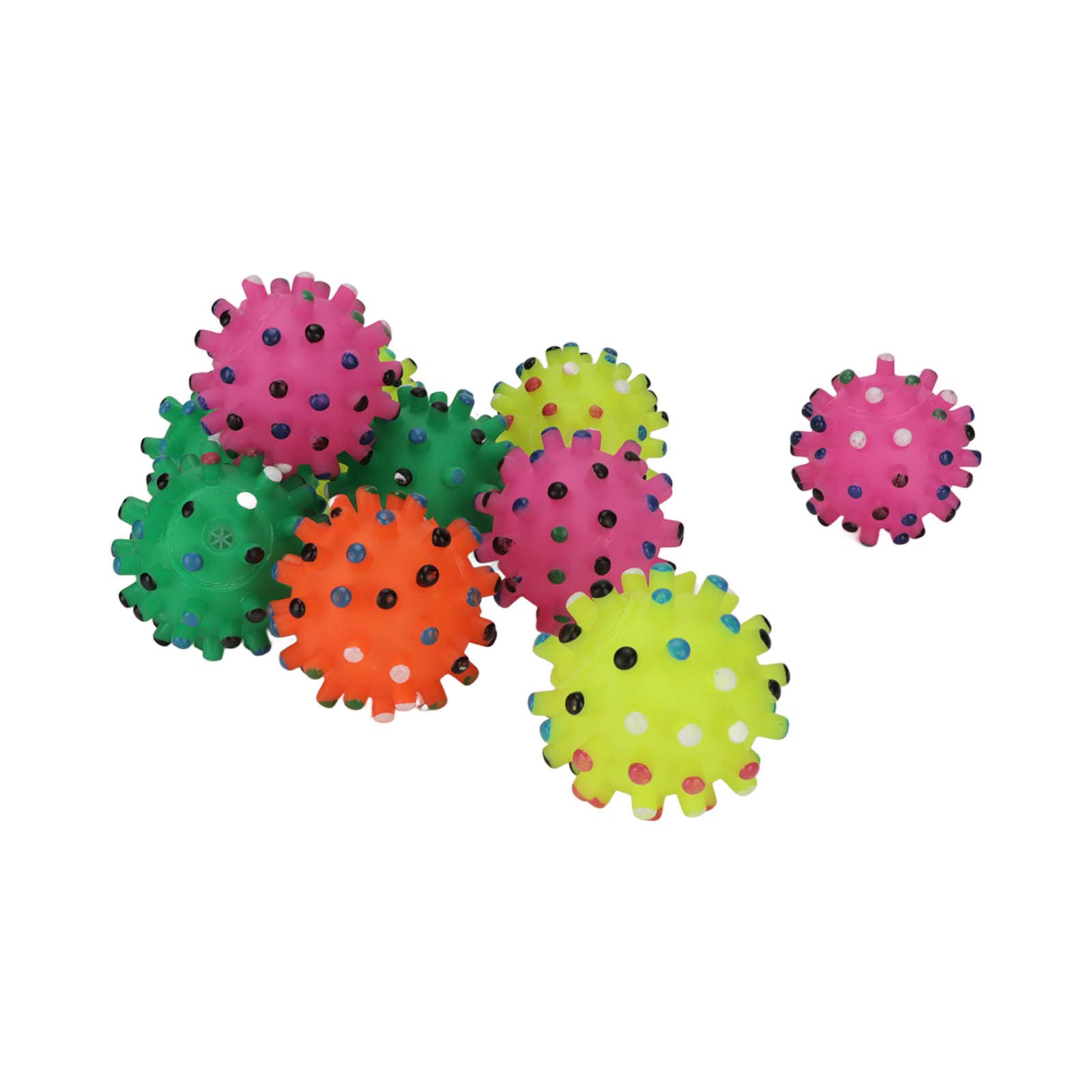 10Pcs Squeaky Chew Balls for Dogs - Soft Pet Chew Toys for Teeth Cleaning, Interactive Play in Yard, Pool or Park - Durable Dog Toys for Small & Medium Breeds - Perfect for Outdoor Fun & Dental Health