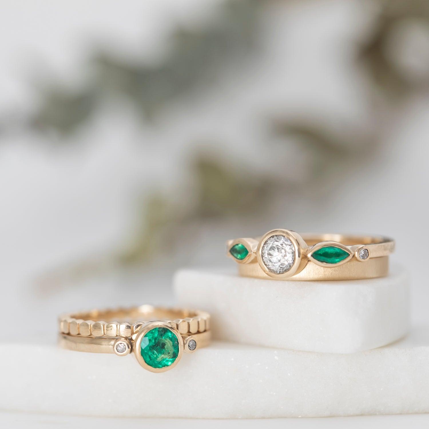 14K Gold Stacking Rings for Women - Judith Meehan Elegant Layered Rings Set - Perfect for Everyday Wear, Stacking & Gift Giving