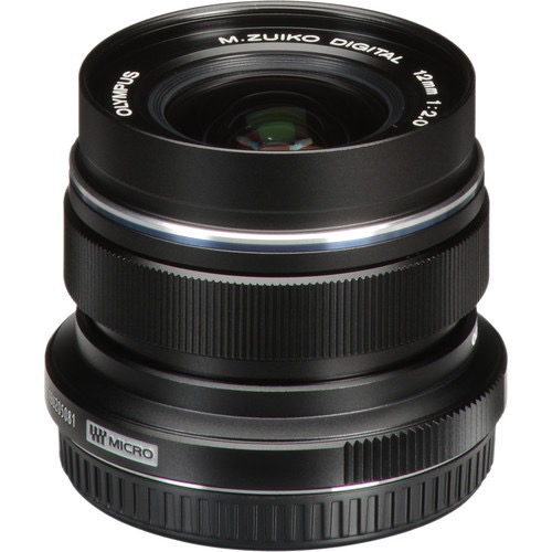 OM SYSTEM M.Zuiko Digital ED 12mm f/2.0 Wide Angle Lens (Black) - Perfect for Landscape, Street & Low Light Photography | Micro Four Thirds Mount