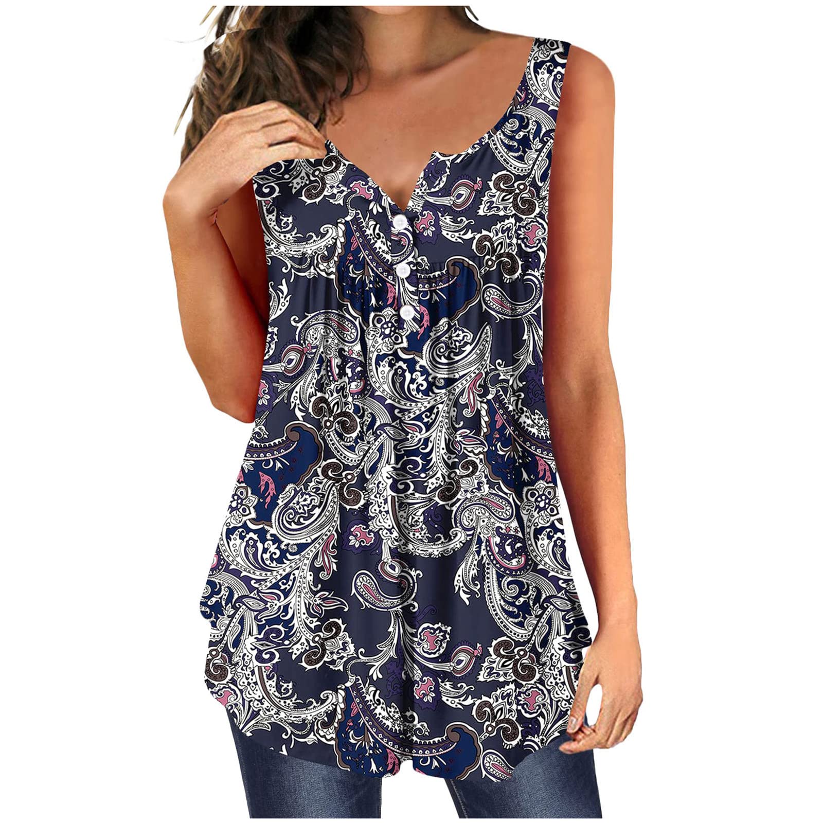 Women's Button-Up Flowy Blouse Vest - Casual Fit Flare Bra Top for Everyday Wear | Perfect for Work, Dates & Summer Outfits