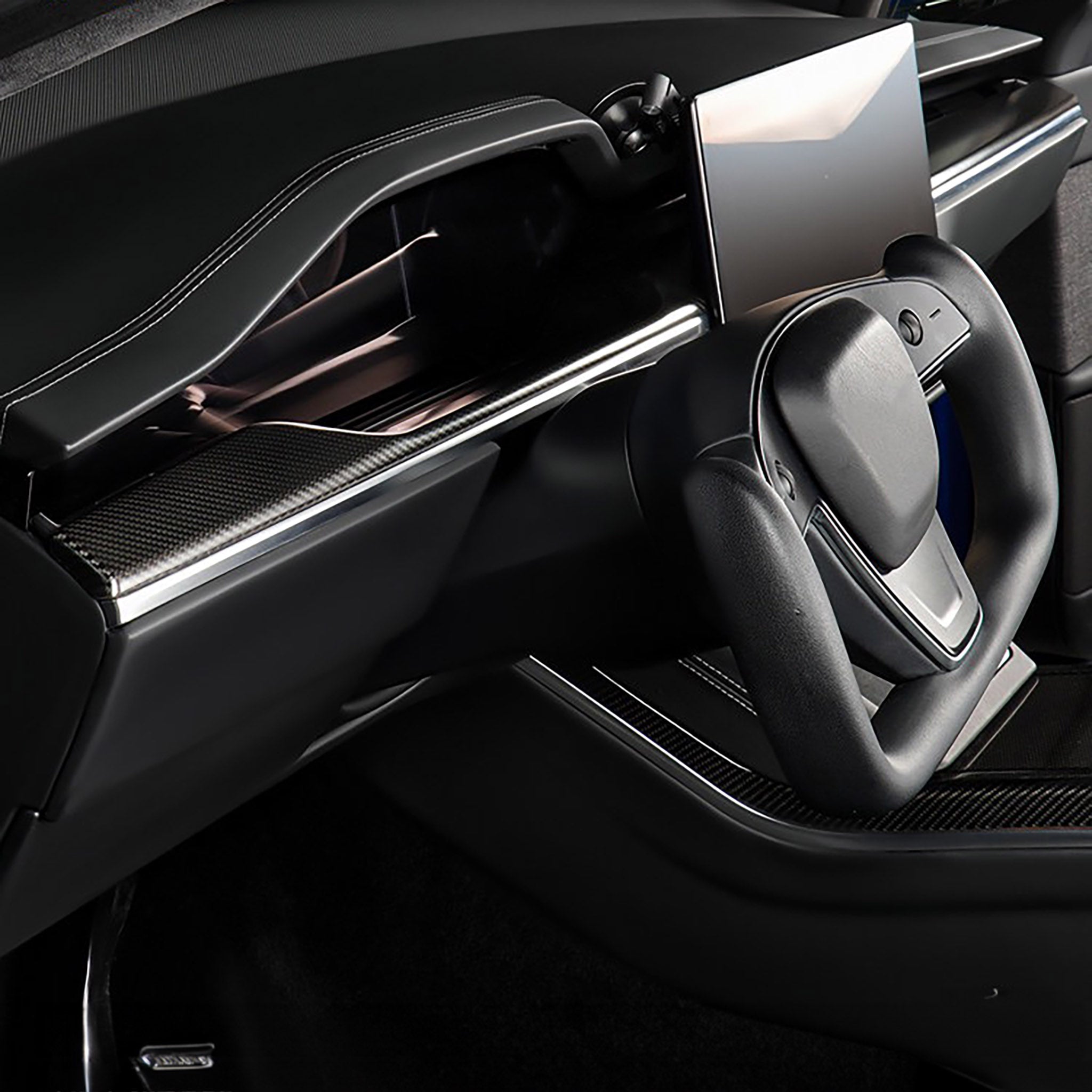 Premium Real Carbon Fiber Dashboard Covers for Tesla Model S & X (2021+) - Upgrade Interior with Lightweight & Durable Protection for Daily Driving & Car Shows