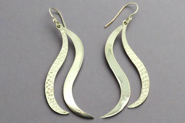 2 Pack Sterling Silver Curve Earrings for Women - Elegant Hoop Earrings for Everyday Wear & Special Occasions
