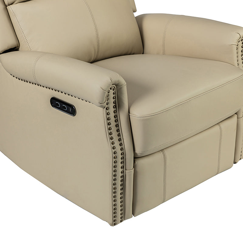 Kaietan Genuine Leather Power Rocking Recliner Chair - Adjustable Electric Massage Recliner Sofa for Living Room, Home Theater & Office Relaxation