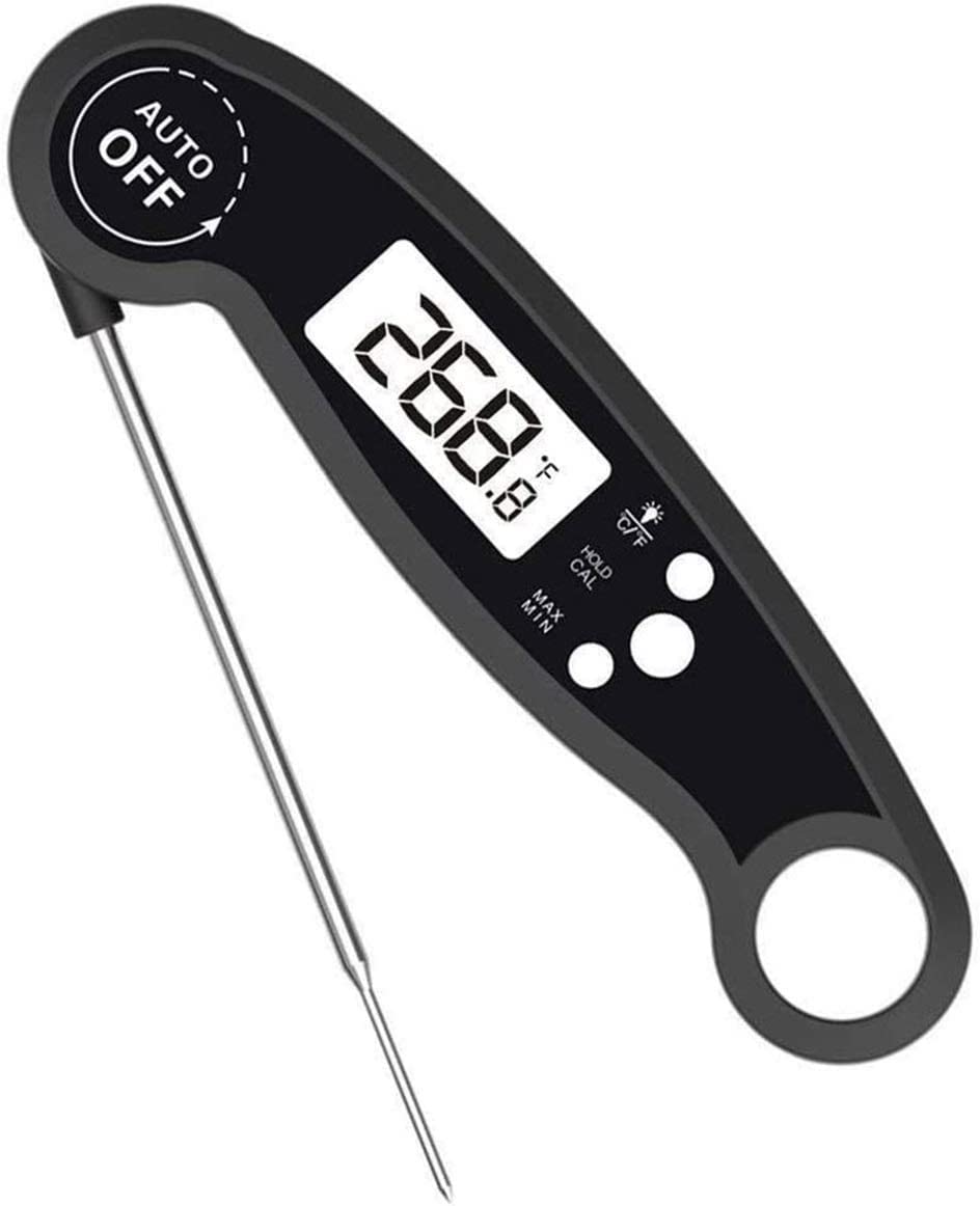 YOUOOK Digital Meat Thermometer - Waterproof Instant Read Thermometer (3 Seconds) with Backlight & Ambidextrous Display for Cooking, Grilling, Baking - Perfect for Turkey, BBQ, Candy, Milk & Water Temperature Measurement