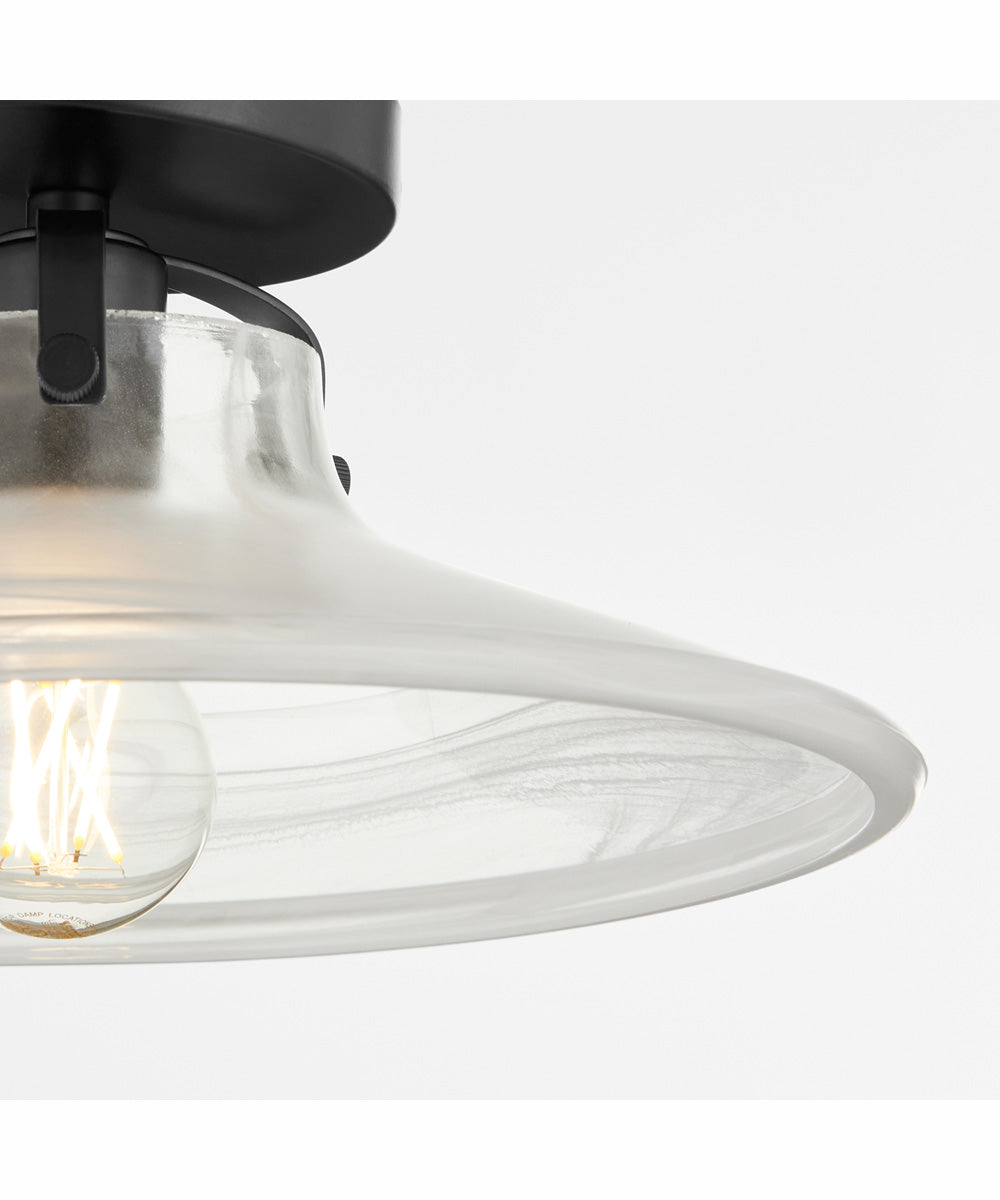Dual Mount Ceiling Light Fixture - Matte Black Finish for Indoor/Outdoor Use - Perfect for Hallway, Porch, or Garage Lighting