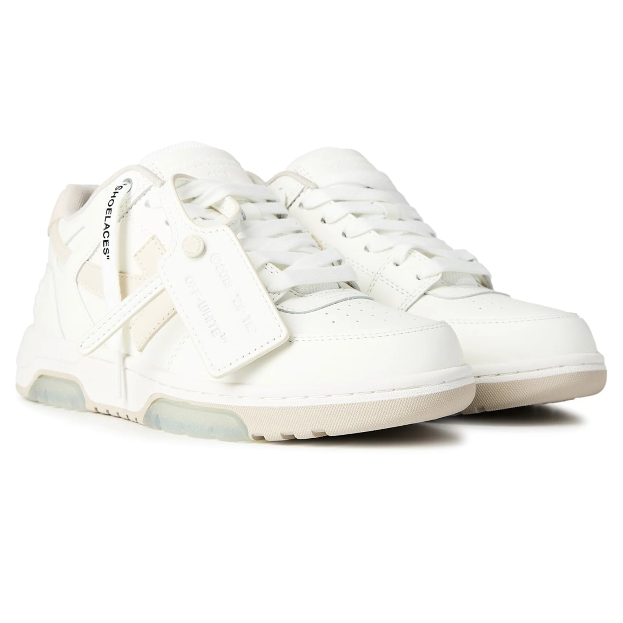 Off White Out Of Office Women's Sneakers in White & Beige - Casual Comfort Shoes for Walking, Running & Everyday Wear