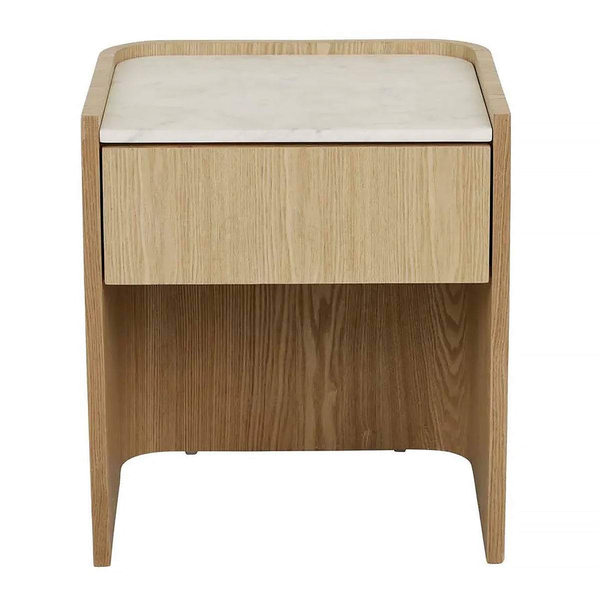 Globe West Elsie Bedside Table - Modern Nightstand with Storage Drawer for Bedroom, Living Room & Office - Stylish Wooden End Table with Shelf