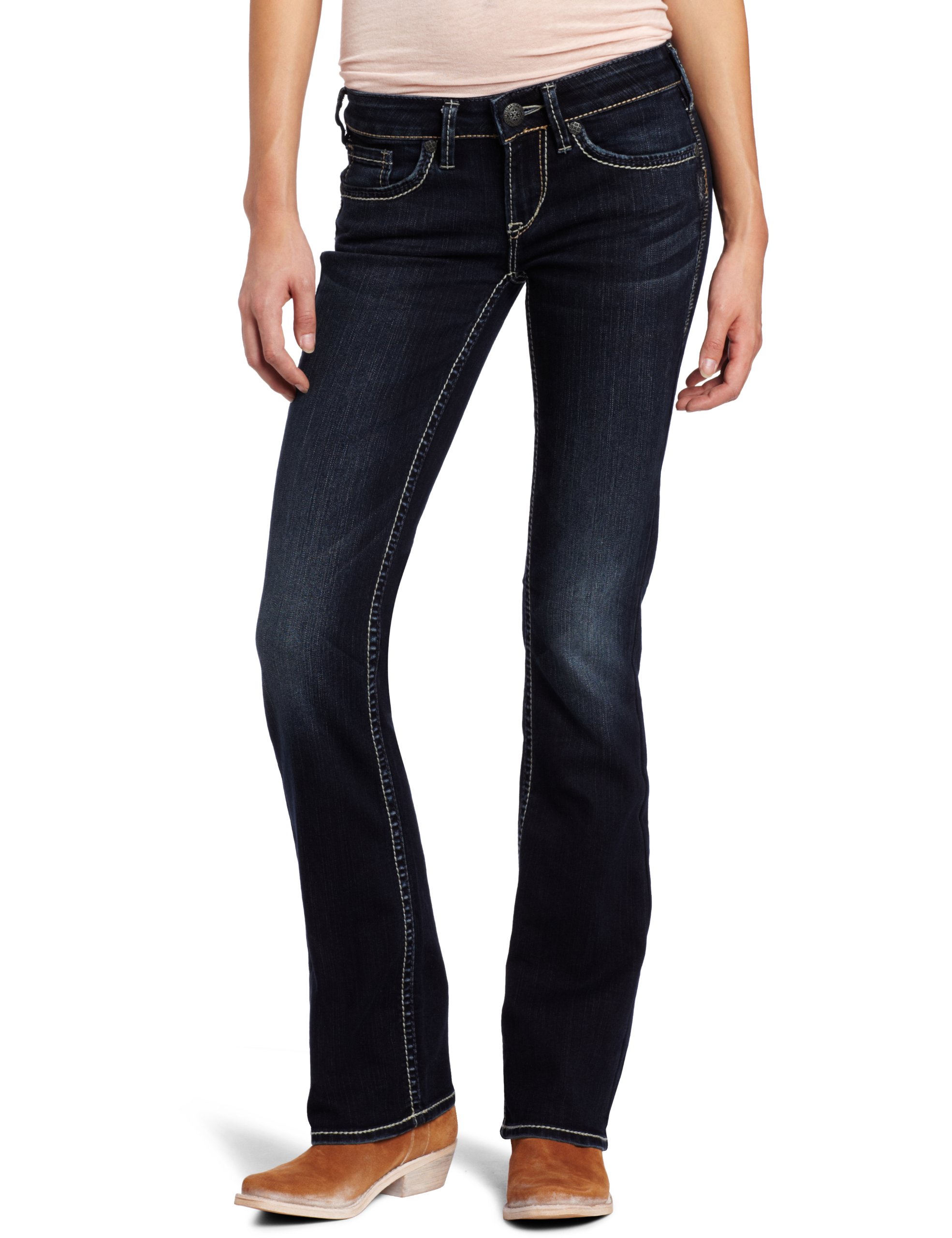 Silver Jeans Women's Aiko Curvy Bootcut Jean - High Waist Stretch Denim Pants for Plus Size | Perfect for Casual Wear, Office & Night Out