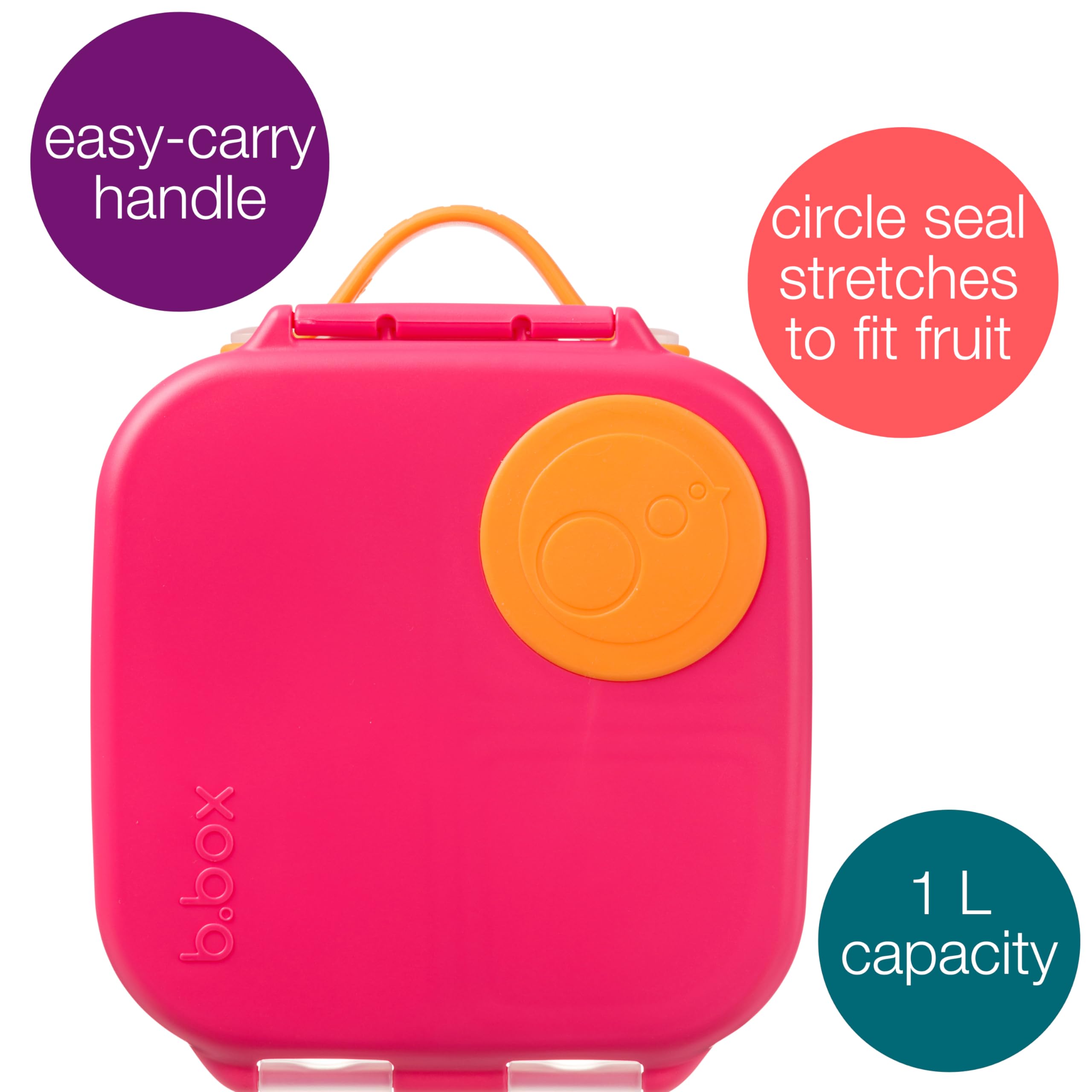 b.box Mini Kids Lunch Box - Lightweight Bento Box with 2 Leak-Proof Compartments | BPA-Free School Lunch Container for Ages 3+ | Perfect for School, Picnics & Travel (Strawberry Shake, 4.25 Cup Capacity)