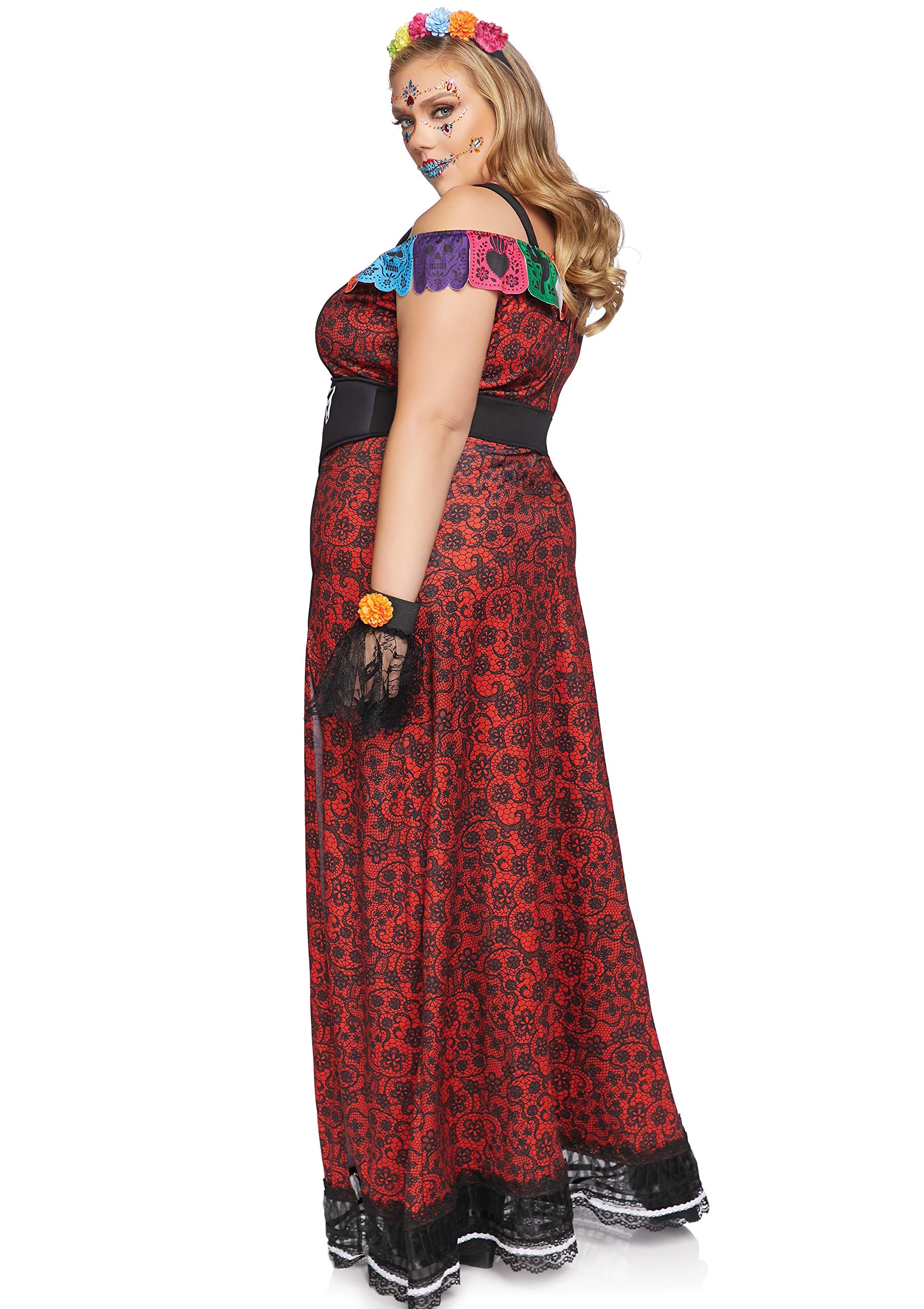 Leg Avenue Women's Deluxe Day of The Dead Beauty Costume - Sexy Halloween Costume for Women, Mexican Sugar Skull Dress for Parties, Cosplay & Themed Events