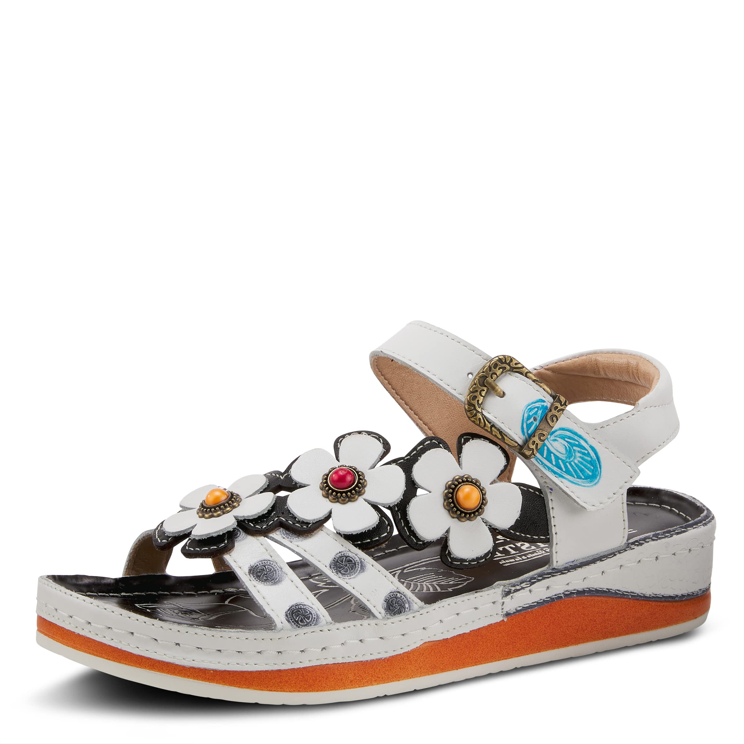 L'Artiste Women's Goodie Leather Ankle Strap Sandals - Comfortable & Stylish Casual Summer Shoes for Walking, Dating & Beach Outfits
