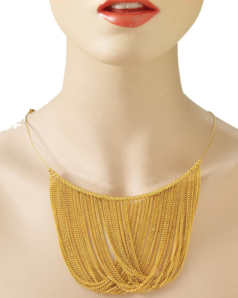 Vintage 70s Gold Chain Disco Necklace for Women - Retro Party Jewelry for Disco, Halloween & Costume Events