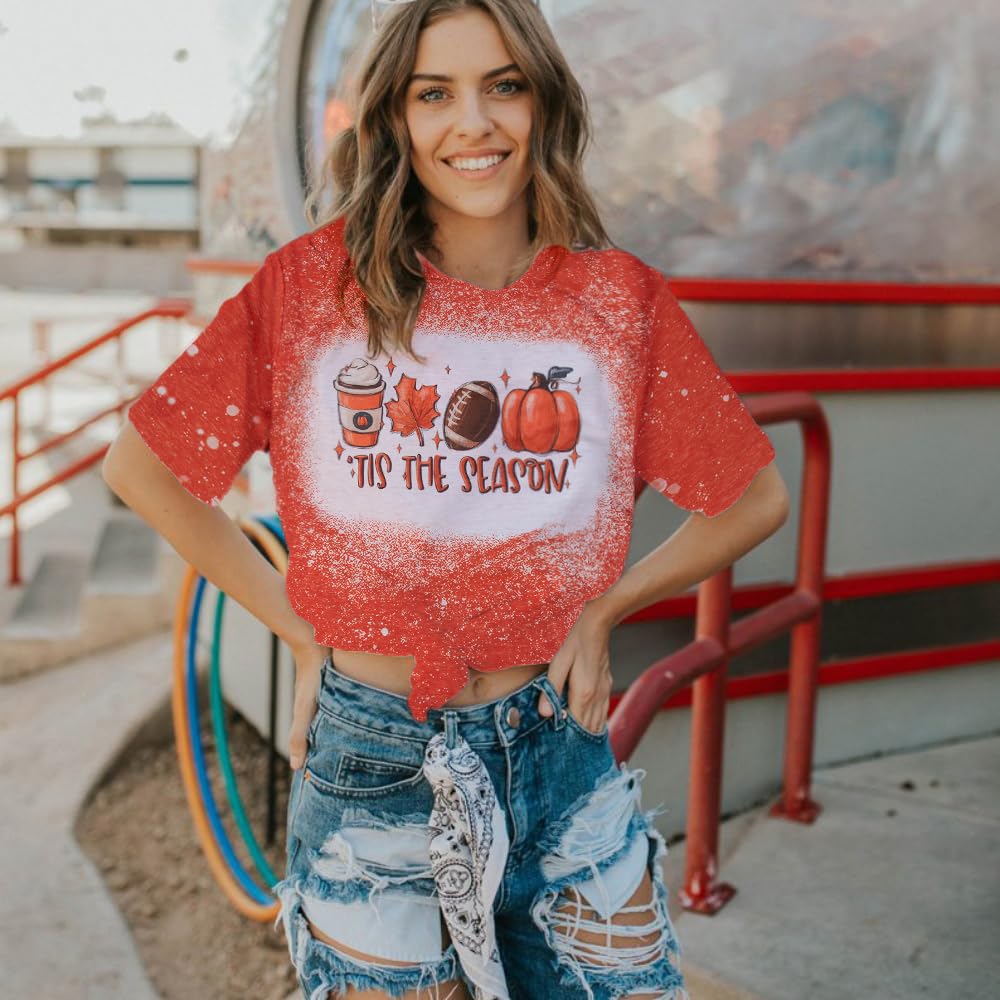 Funny Thankful Pumpkin T-Shirt for Women - Cute Thanksgiving Graphic Tee with Leaves Design, Casual Short Sleeve Fall Top | Perfect Thanksgiving Gift, Autumn Outfits & Seasonal Family Gatherings