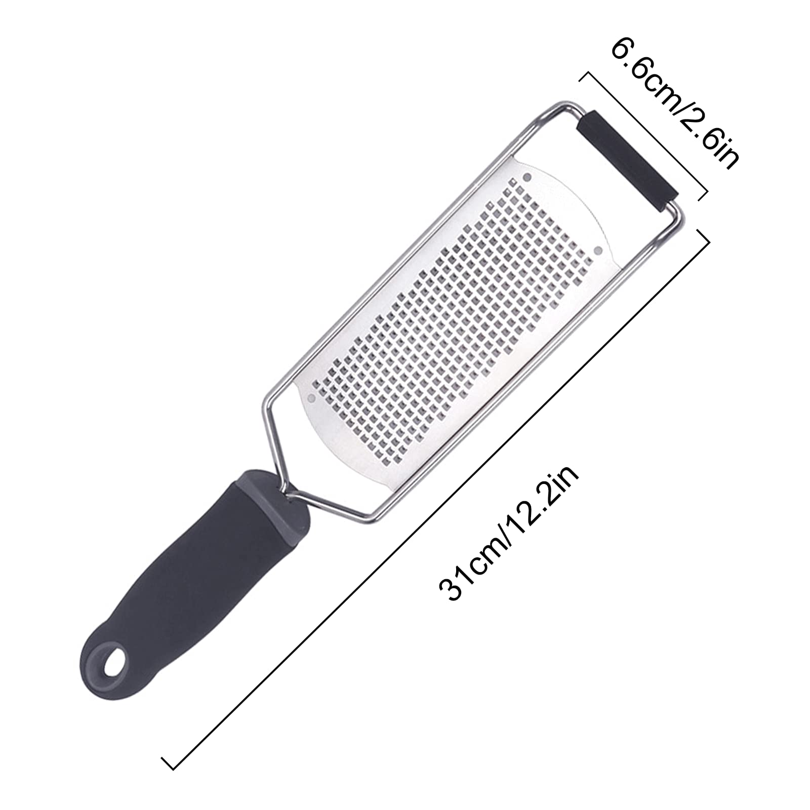 DULKET Stainless Steel Cheese Grater - Multi-Purpose Kitchen Grater for Parmesan, Garlic, Ginger, Lemon & Potatoes | Perfect for Shredding, Grating & Zesting in Home Cooking & Meal Prep