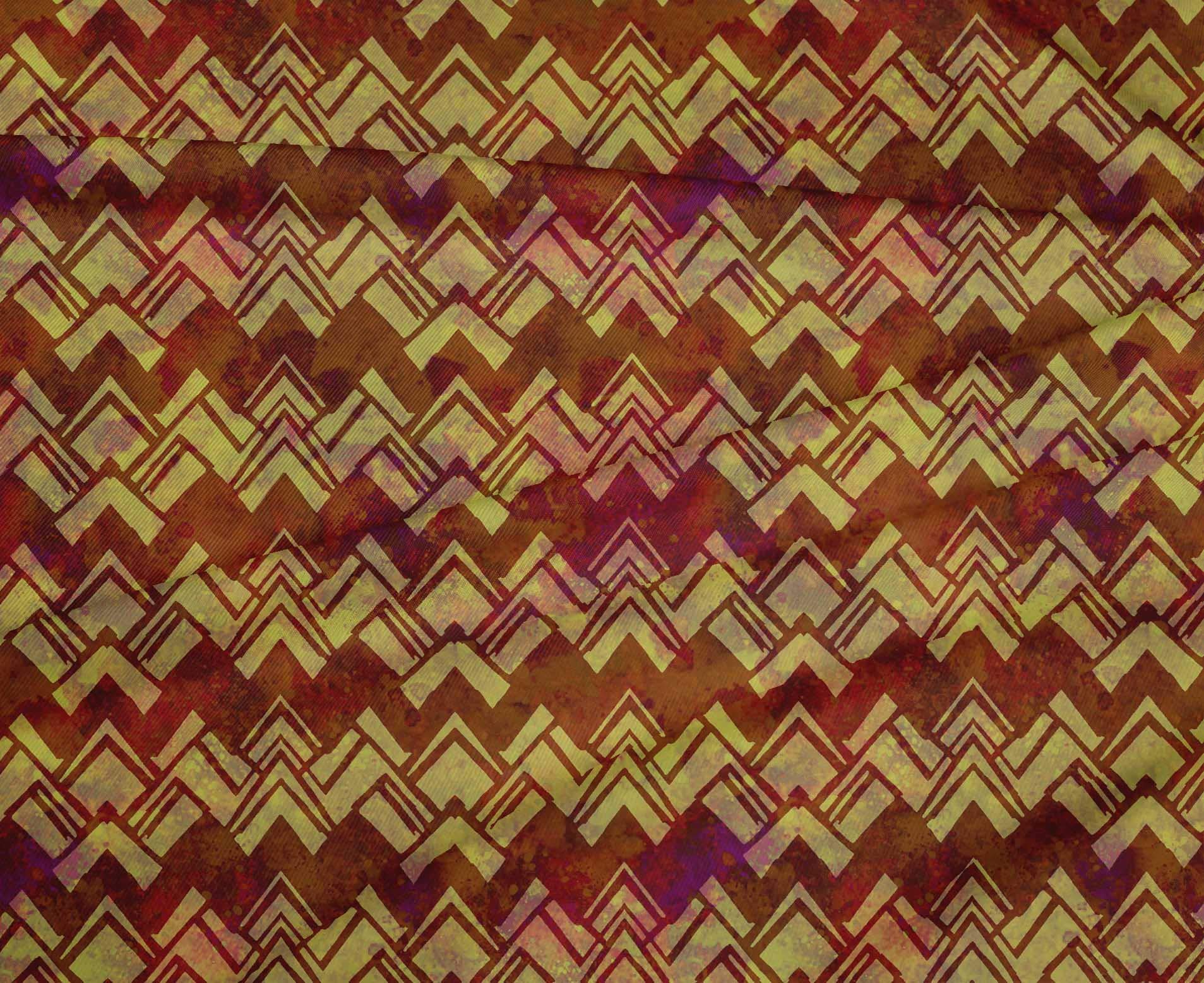 oneOone Polyester Spandex Olive Green Batik Fabric - 56 Inch Wide for DIY Clothing, Quilting & Home Decor | Soft Stretch Material for Dresses, Scarves & Craft Projects