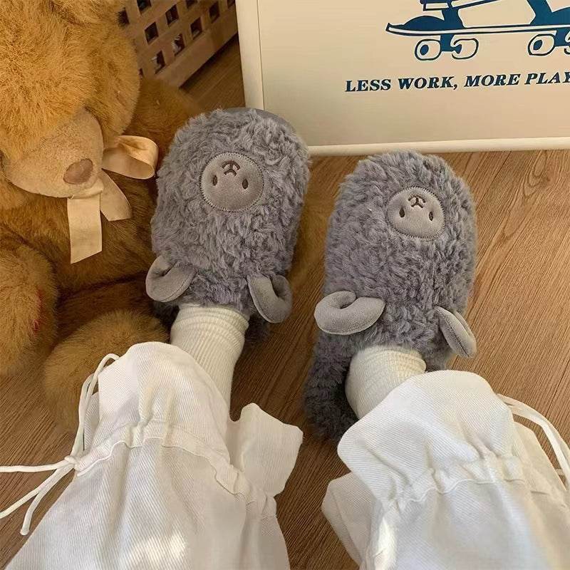 Cozy Alpaca Llama Slippers for Women - Soft Fuzzy Indoor House Shoes - Perfect for Winter, Lounge & Home Comfort