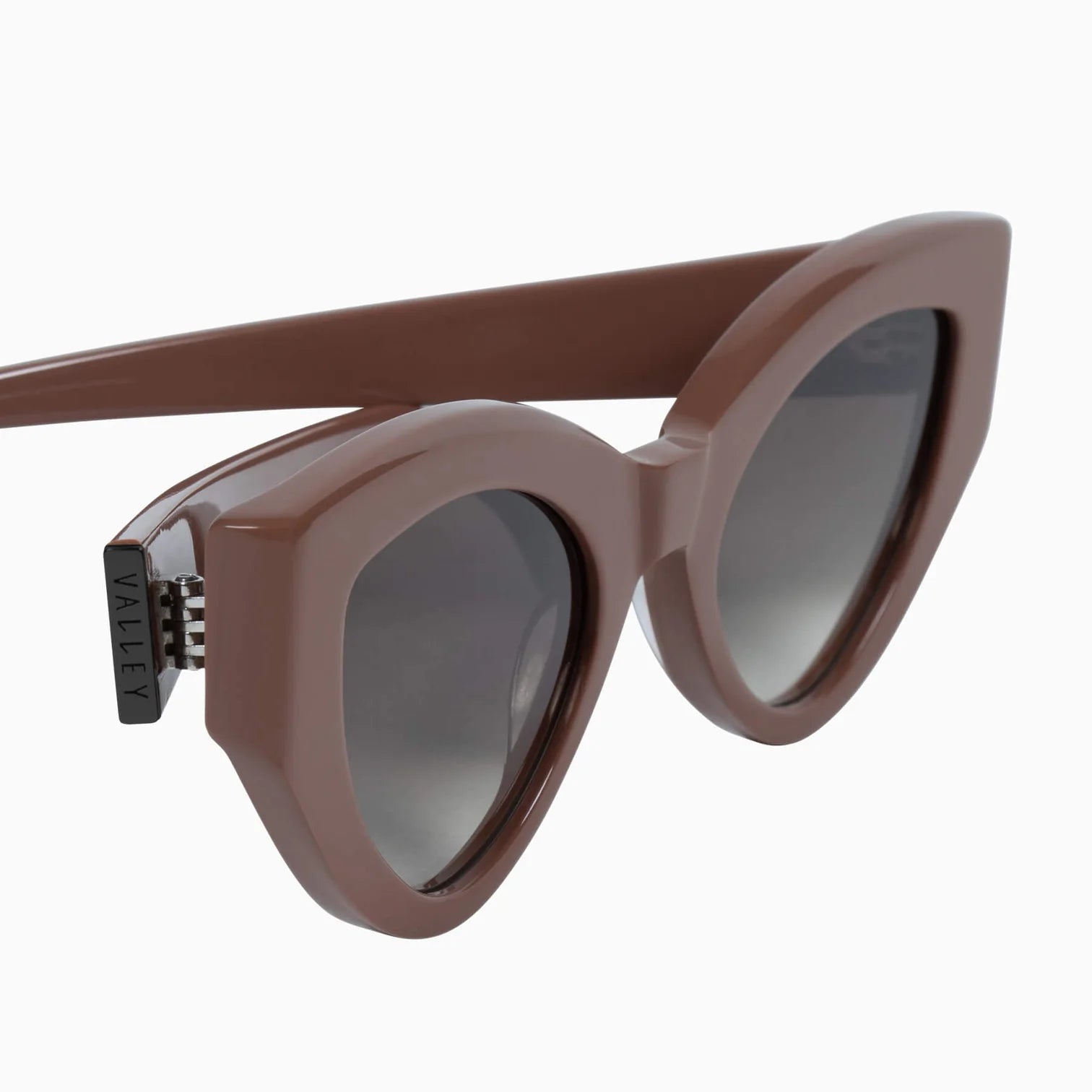 Bones Ash Rose Sunglasses with Black Metal Trim & Brown Gradient Lens - Stylish UV Protection for Outdoor Activities, Driving, and Fashion
