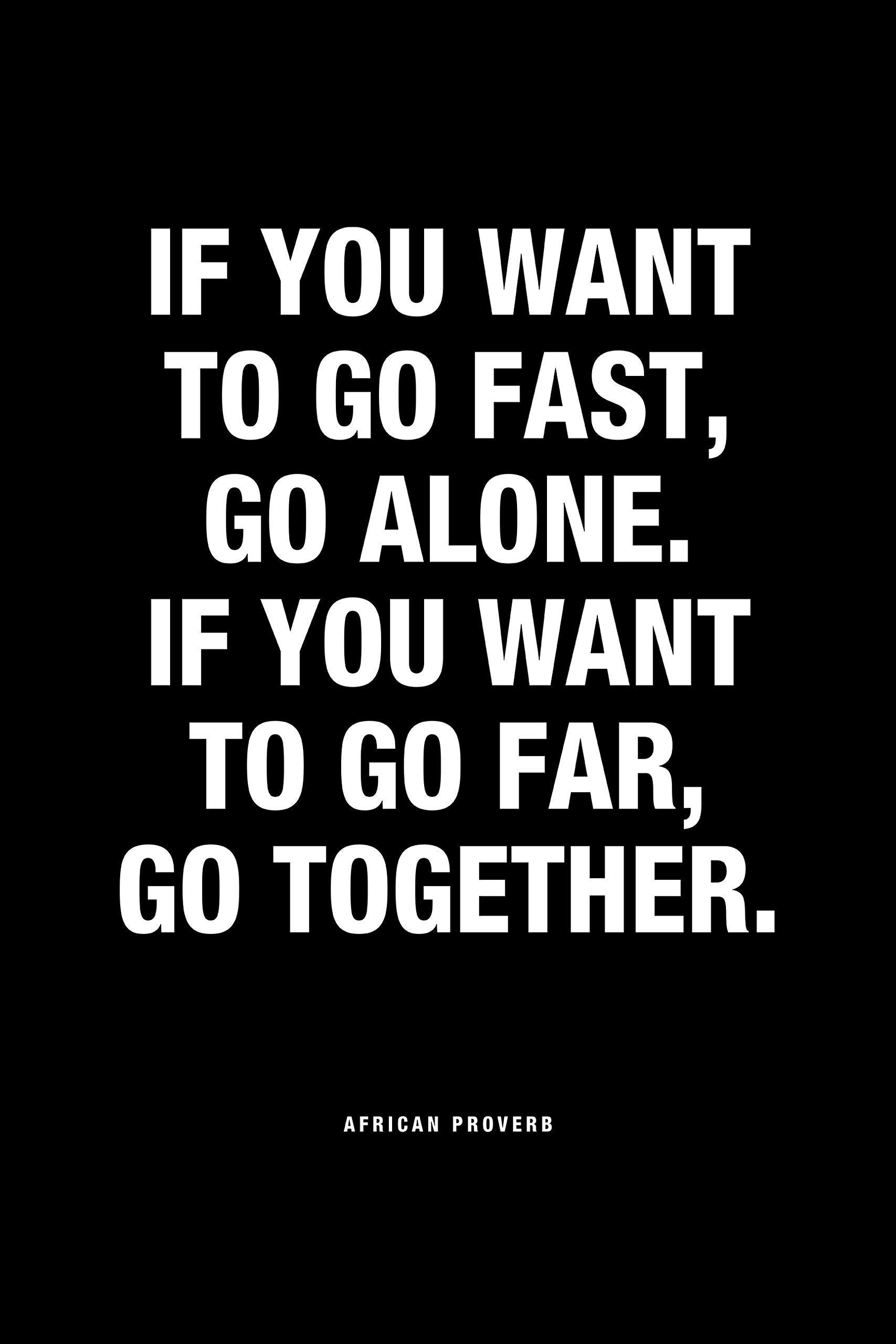 African Proverb 'Go Fast Go Far' Motivational Wall Art Print - Inspirational Quote Poster for Office, Home & Classroom Decor