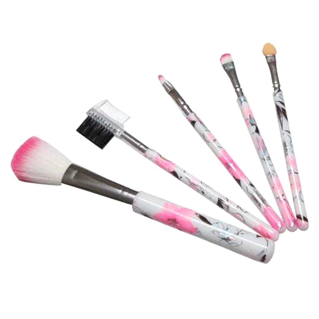 Premium 5-Piece Pink Makeup Brush Set with Gold Max Soft Bristles - Professional Cosmetic Brushes for Foundation, Blush, Eyeshadow & Contouring - Perfect for Everyday Makeup & Travel