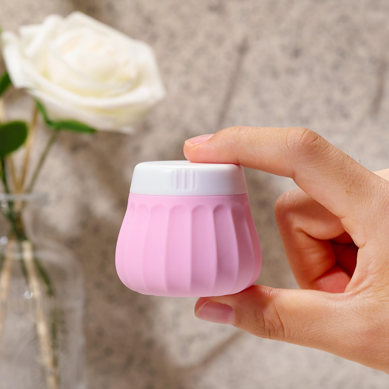 INSFIT Silicone Travel Containers for Toiletries - TSA Approved Leak Proof Cosmetic Jars (3-Pack) | BPA Free Cream Containers for Face Lotion, Shampoo & Skincare | Perfect for Air Travel, Gym Bag & Vacation Essentials