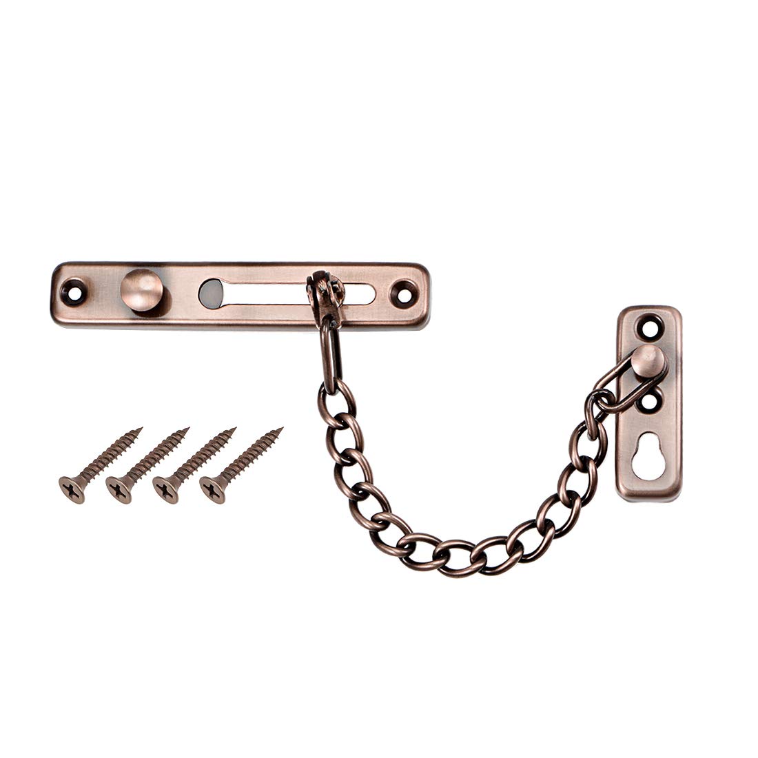 uxcell Spring-Loaded Chain Door Guard Lock - Anti-Theft Security Latch with Copper Finish for Home, Apartment & Office Safety | Perfect for Front Doors, Back Doors & Rental Properties