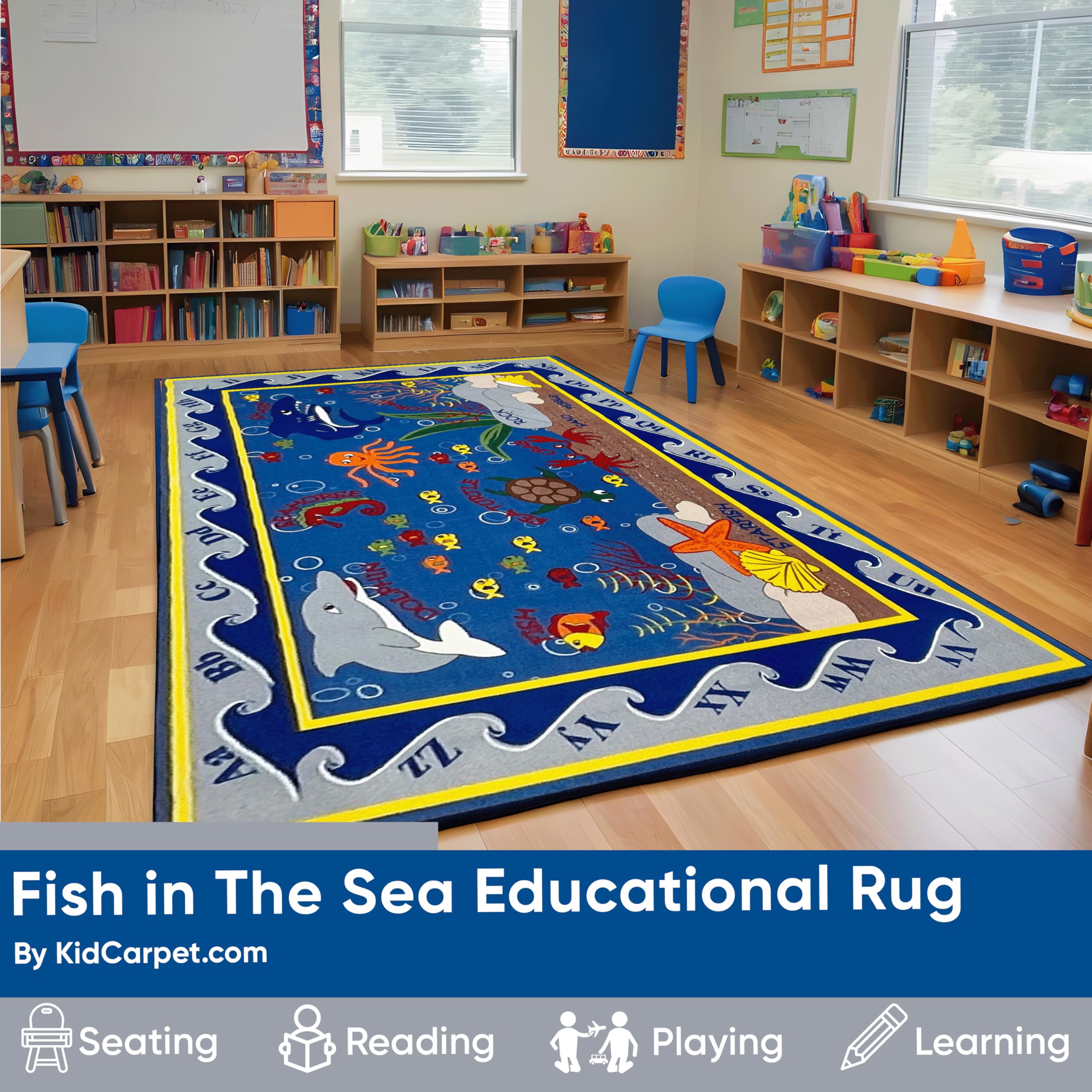 Educational Kids Carpet - 6' x 8'6