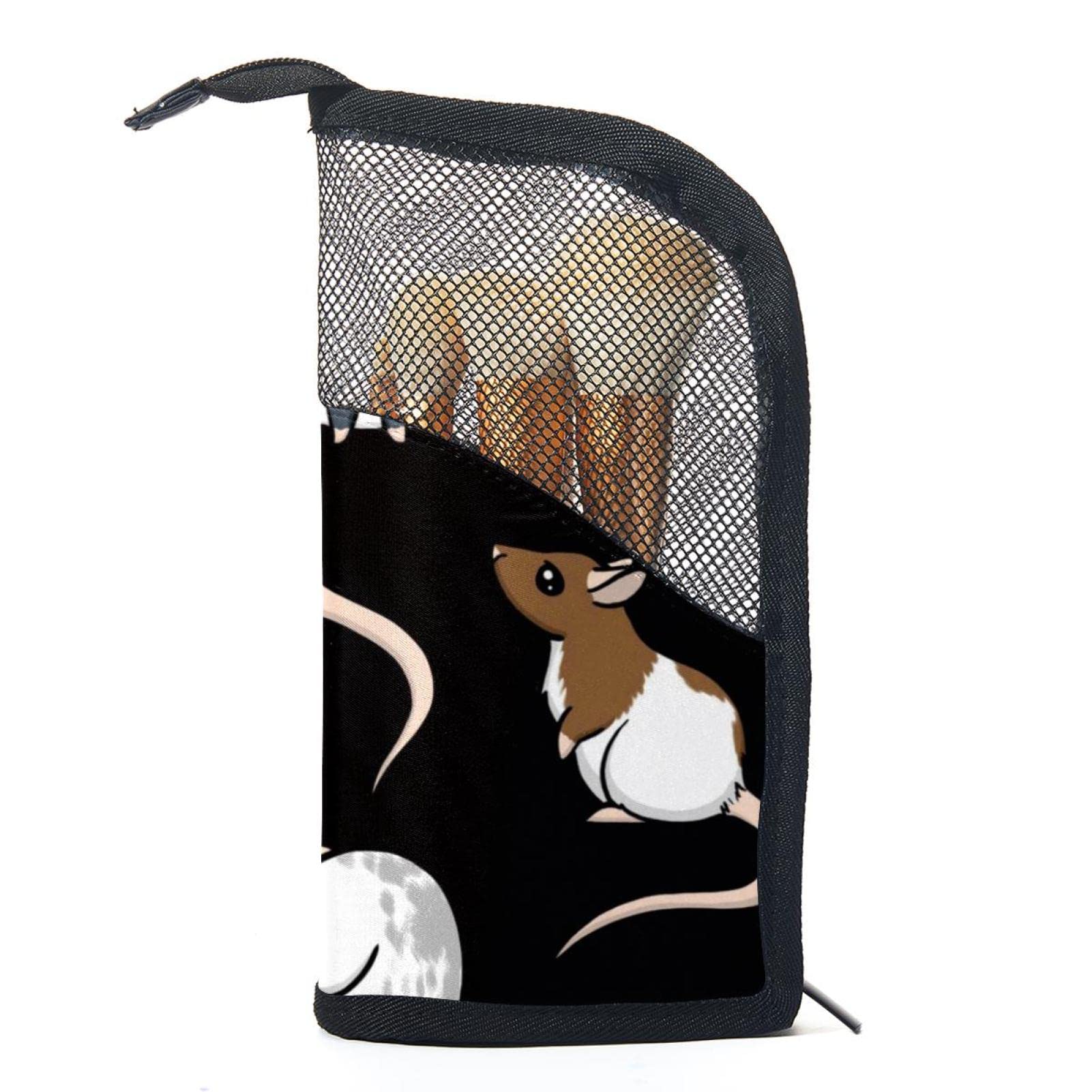 12-Piece Makeup Brush Organizer Bag with Animal Print Design - Portable Makeup Brush Holder Case for Travel & Home Storage