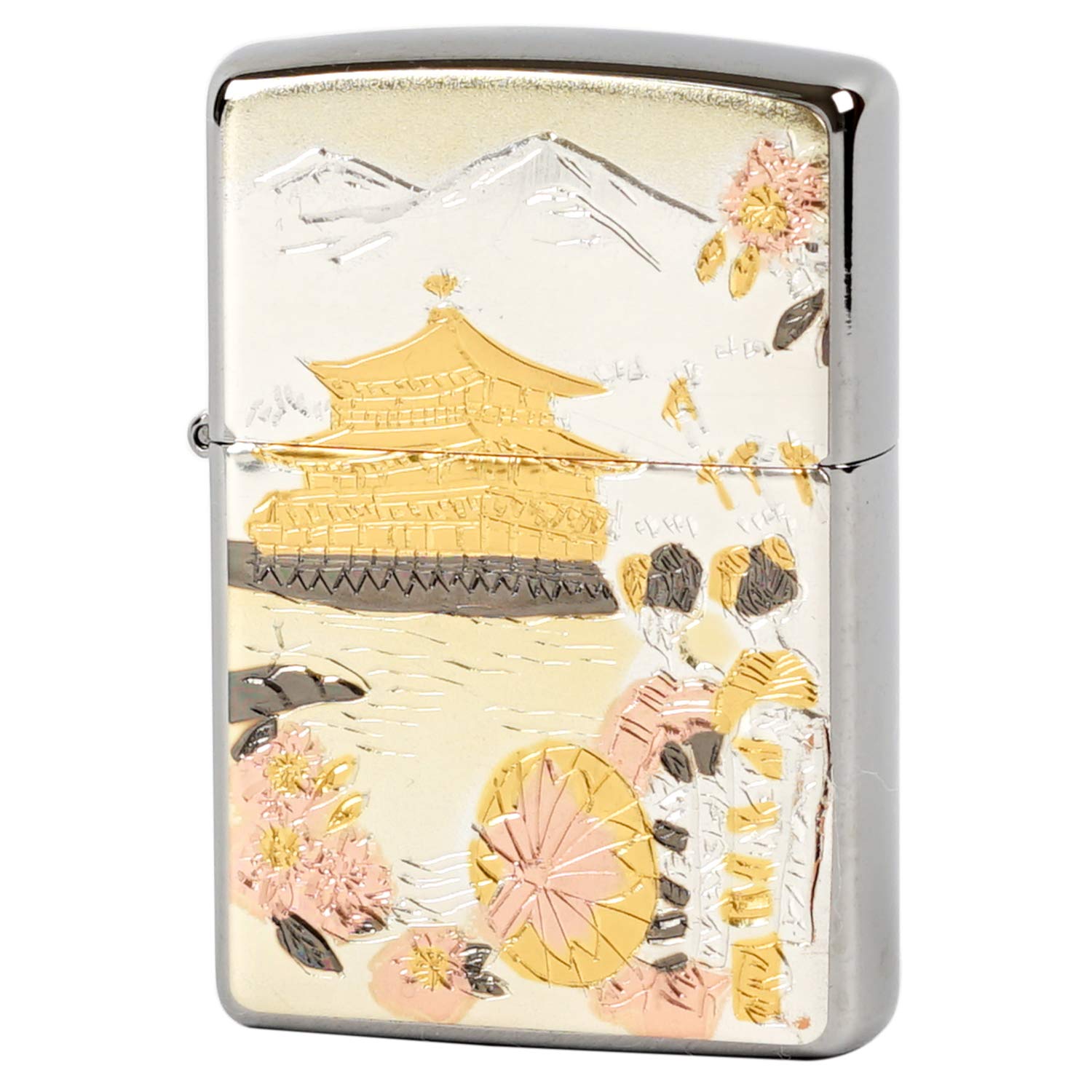 ZIPPO Kinkakuji Maiko Geisha Girl Electroforming Japan Limited Edition Oil Lighter - Collectible Japanese Windproof Lighter for Outdoor Camping, Travel & Gifts