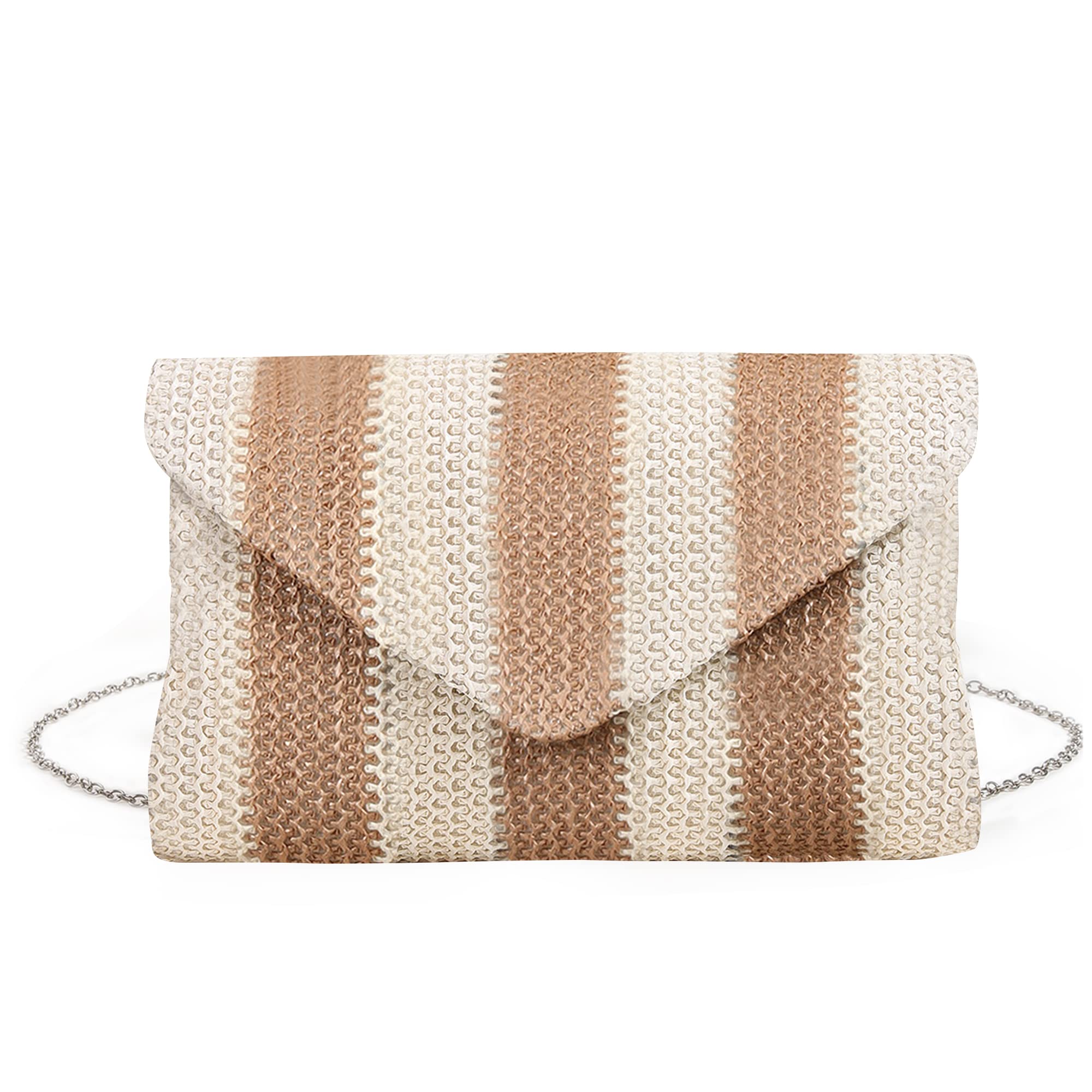 Stylish JYG Straw Crossbody Bags for Women - Fashionable Summer Beach Clutch Purses for Travel & Vacation - Perfect for Pool Parties, Beach Outings and Tropical Getaways