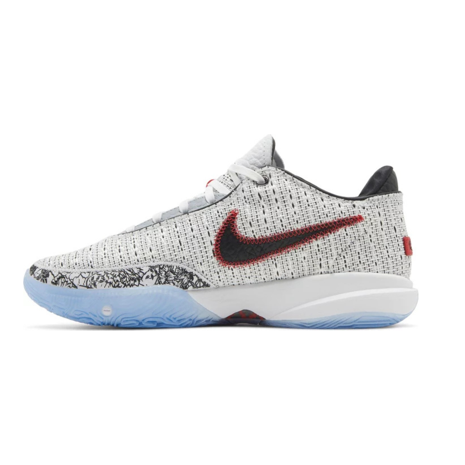 Nike LeBron 20 Basketball Shoes - White Metallic Gold Black University Red Wolf Grey - High-Performance Hoops for Men's Indoor & Outdoor Court Play