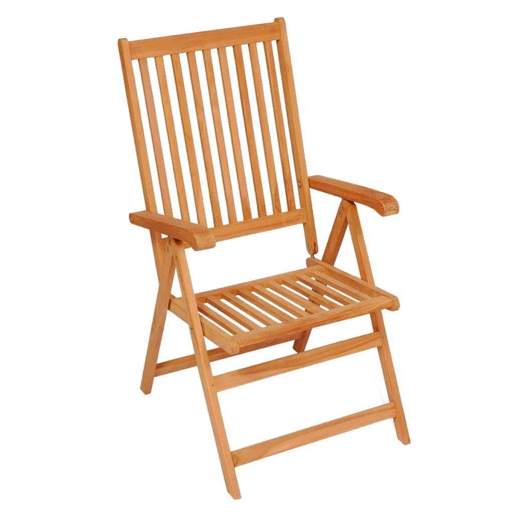 Premium Solid Teak Wood Patio Chairs Set - Adjustable Backrest with Green Cushions, Weather-Resistant & Foldable Outdoor Furniture for Garden, Poolside, and Backyard Relaxation