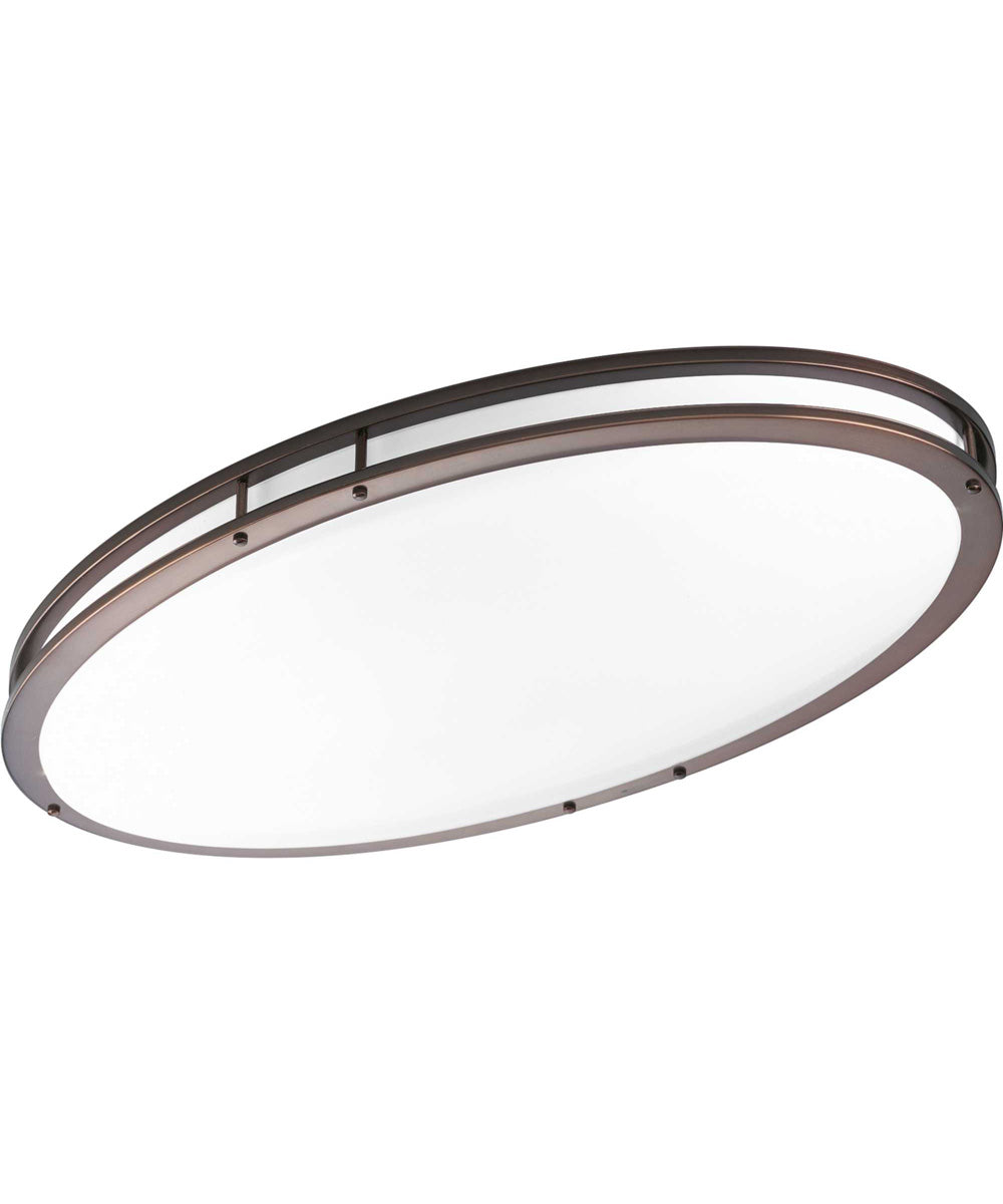 18 LED Oval Flush Mount Ceiling Light Fixture in Urban Bronze - Modern Lighting for Bedroom, Kitchen, Hallway & Bathroom