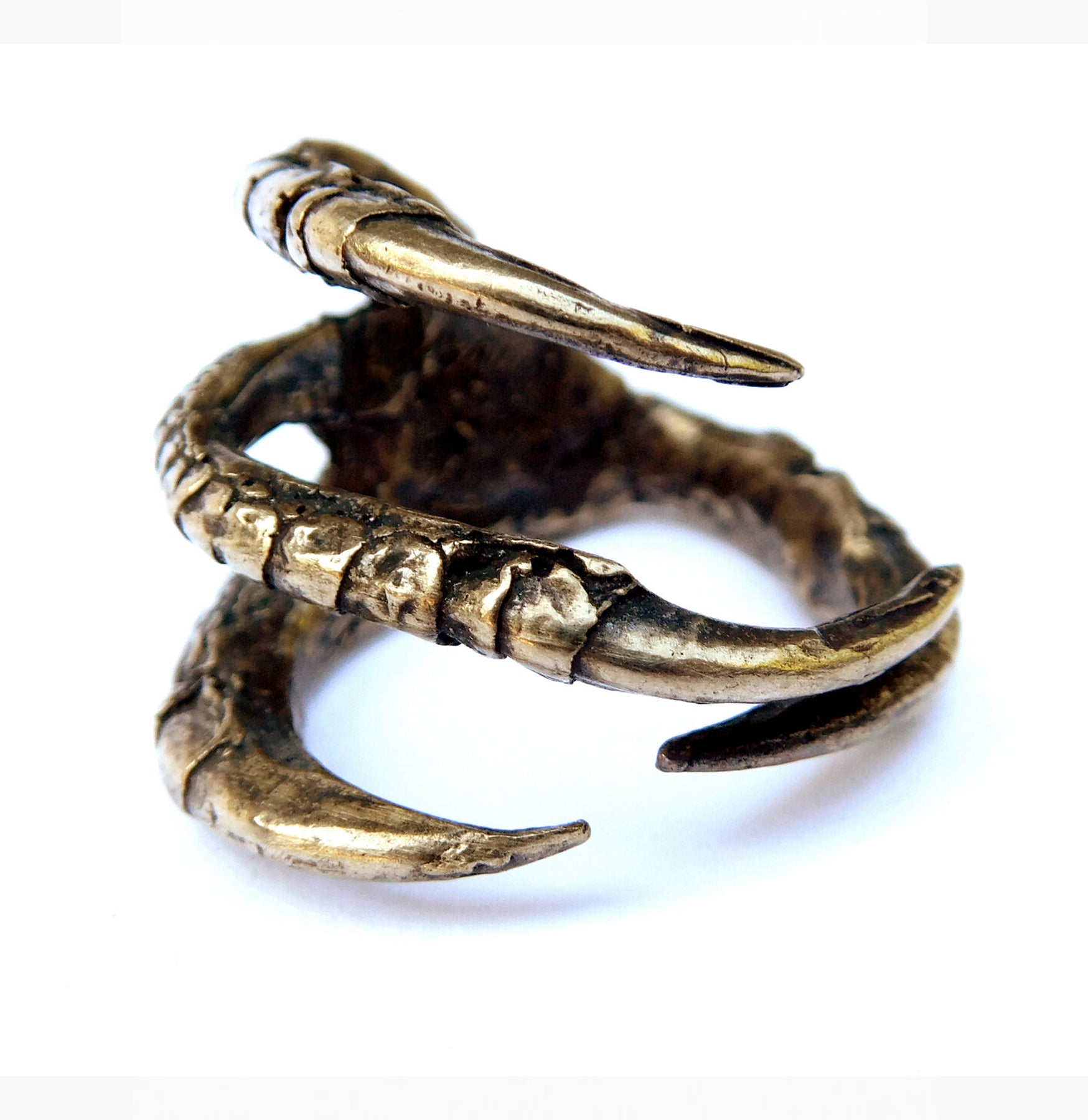 Broad Winged Hawk Foot Bronze Ring - Unique Animal Jewelry for Nature Lovers - Perfect for Gothic Fashion, Boho Style & Wildlife Enthusiasts