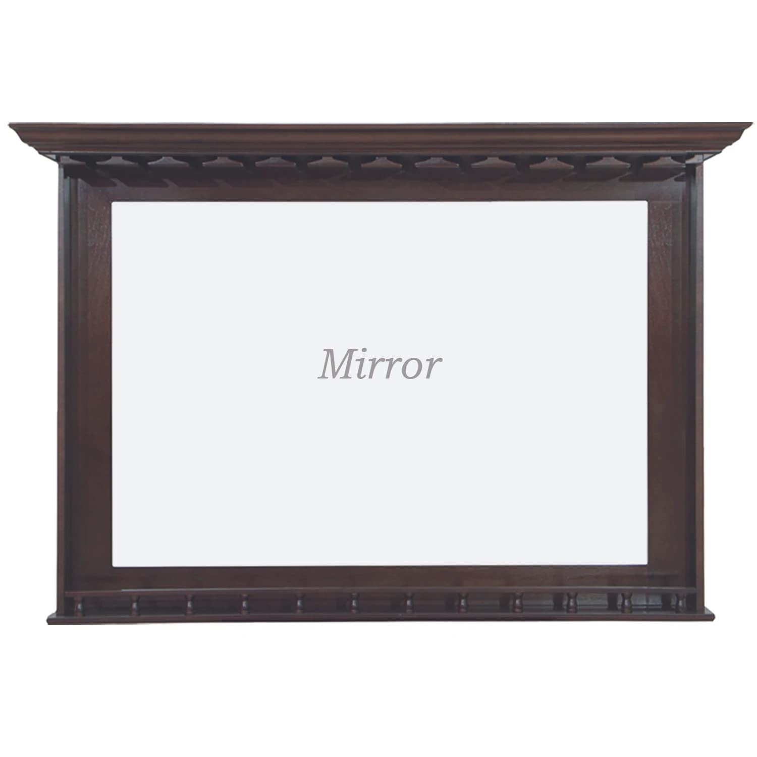 RAM Game Room Back Bar Wood Mirror with Shelf - Stylish Storage Solution for Home Bars and Entertainment Spaces