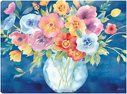 Bright Poppies Vase Navy