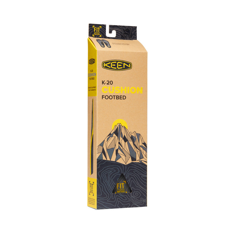 Men's Outdoor K 20 Plus Cushioning Insoles - Black | Shock Absorbing & Arch Support for Hiking, Running & Work Boots