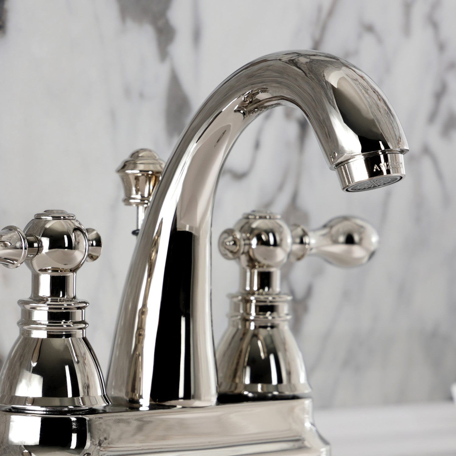 FSY5619ACL Polished Nickel 4-Inch Centerset Bathroom Faucet - Double Handle Deck Mount with Pop-Up Drain - Classic American Design for Bathroom & Powder Room Sink