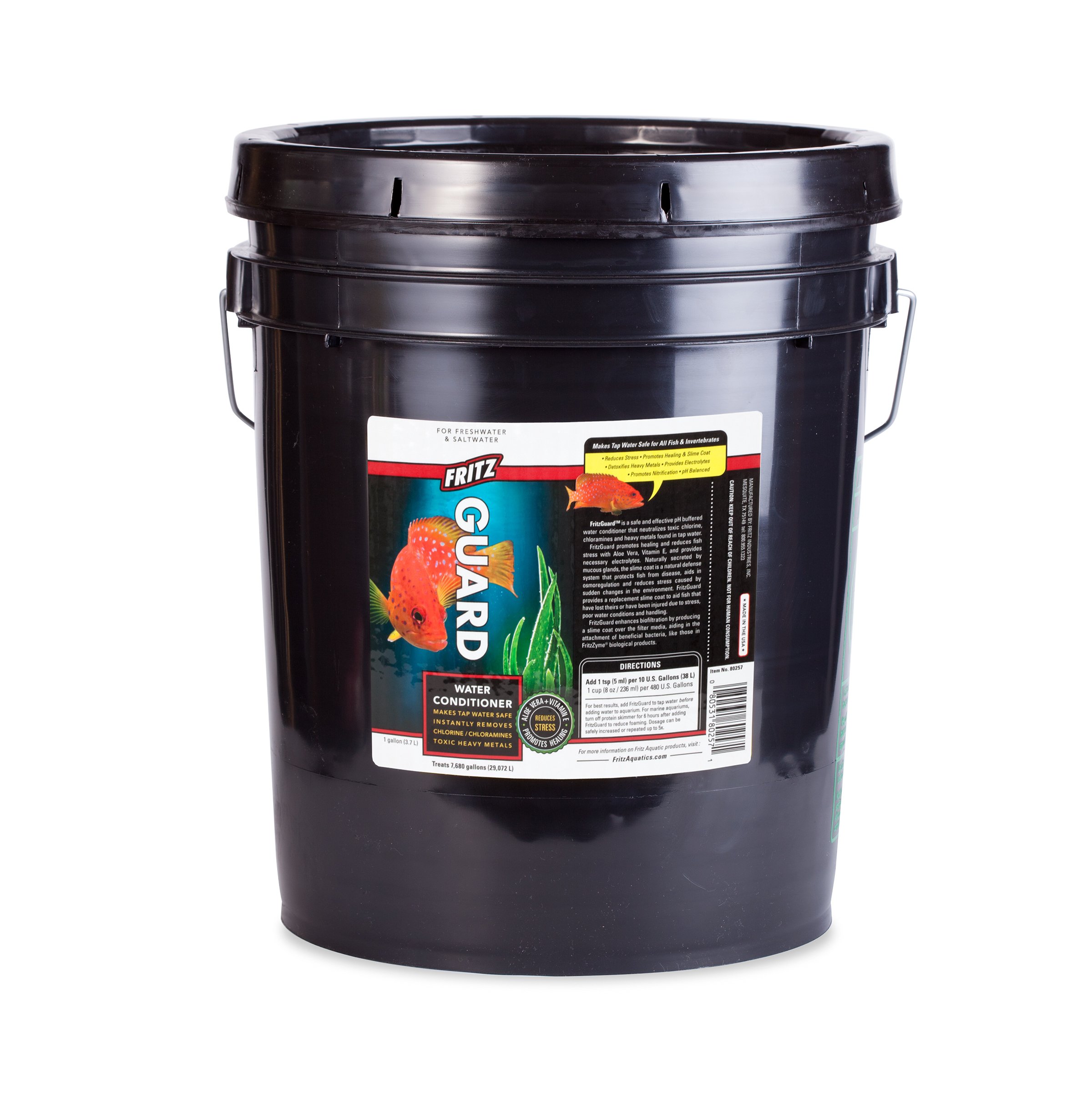 Fritz Aquatics 80231 FritzGuard Water Conditioner & Dechlorinator - 5 Gallon Bucket for Freshwater & Saltwater Aquariums | Removes Chlorine, Detoxifies Heavy Metals | Perfect for Fish Tanks, Ponds & Aquatic Pets