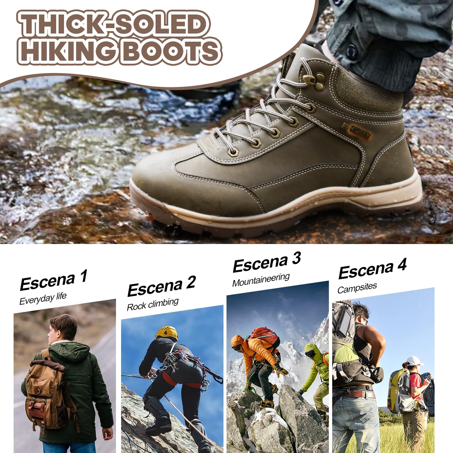 **Men's Waterproof Hiking Boots - Lightweight Outdoor Trekking Shoes for Backpacking & Mountaineering - Perfect for Trail Adventures & Camping**