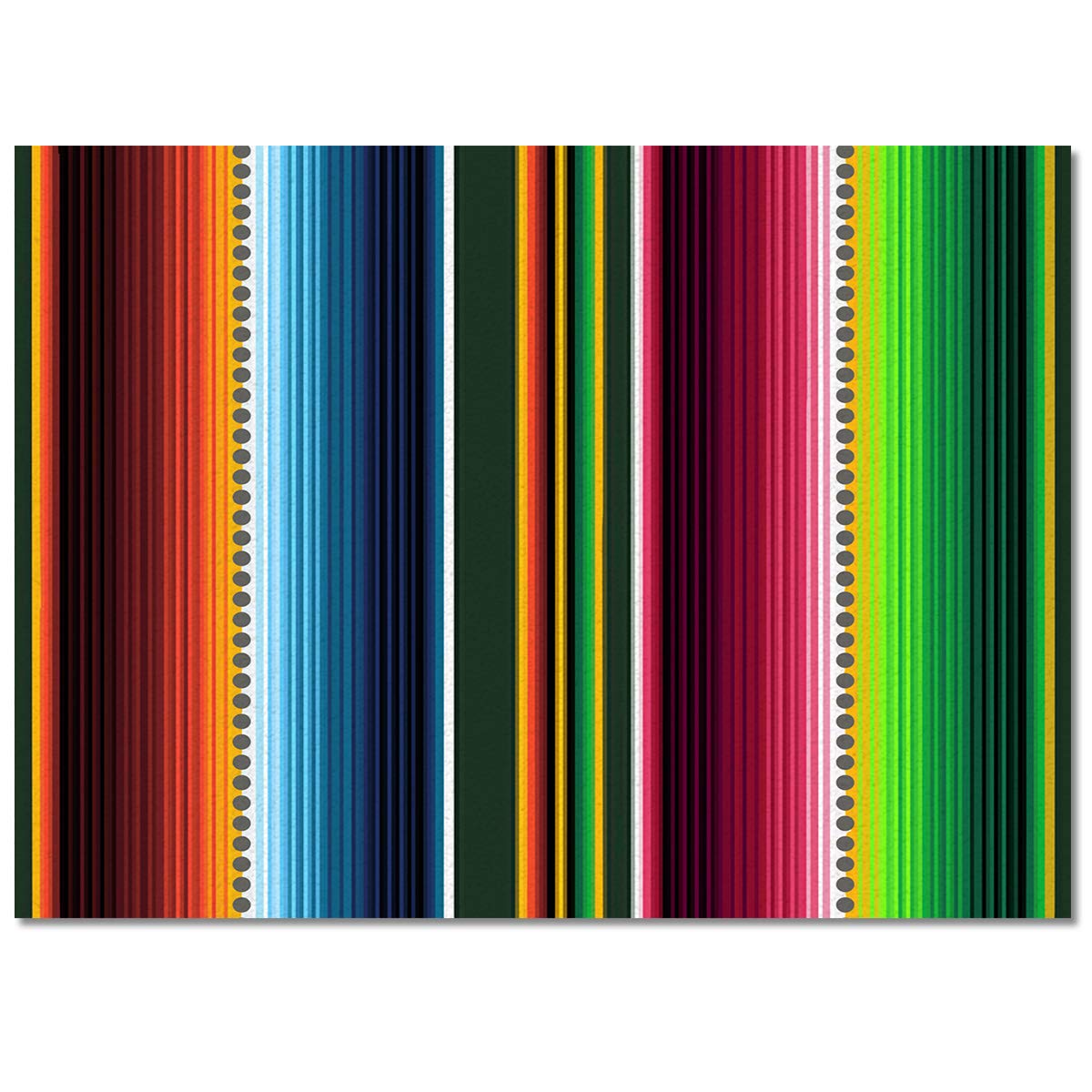 Mexican Serape Area Rug 4' x 6' - Non-Slip Indoor Outdoor Rug with Colorful Stripes, Easy to Clean & Durable - Perfect for Living Room, Bedroom, Patio, Deck, Picnic, Camping & Beach Outings