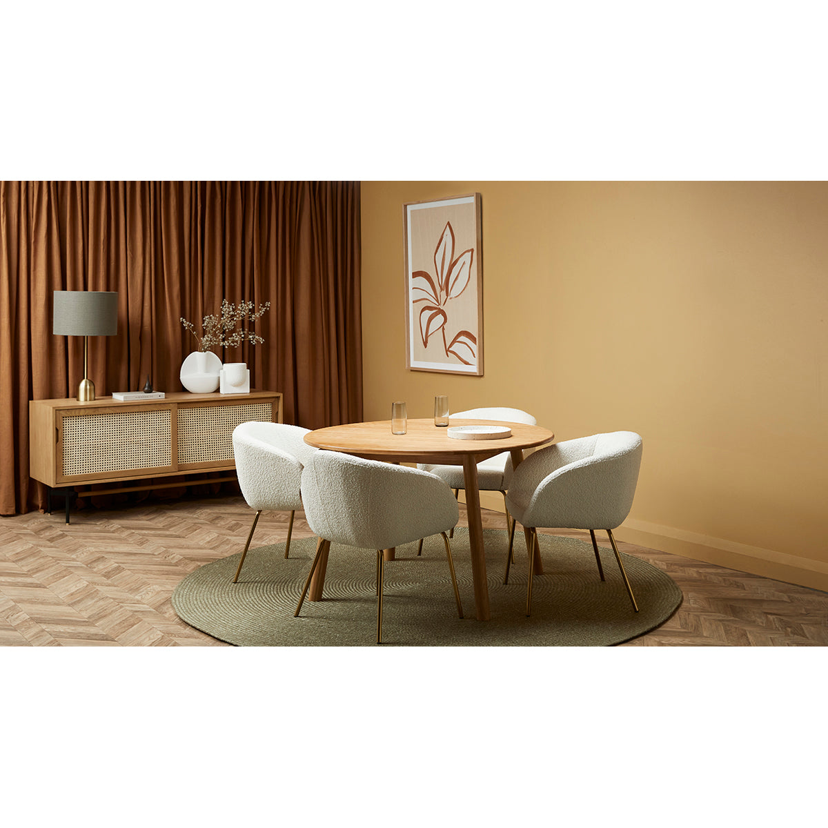 Avalon Boucle Dining Arm Chair - Modern Upholstered Accent Chair for Kitchen, Dining Room, or Office - Comfortable & Stylish Seating Solution