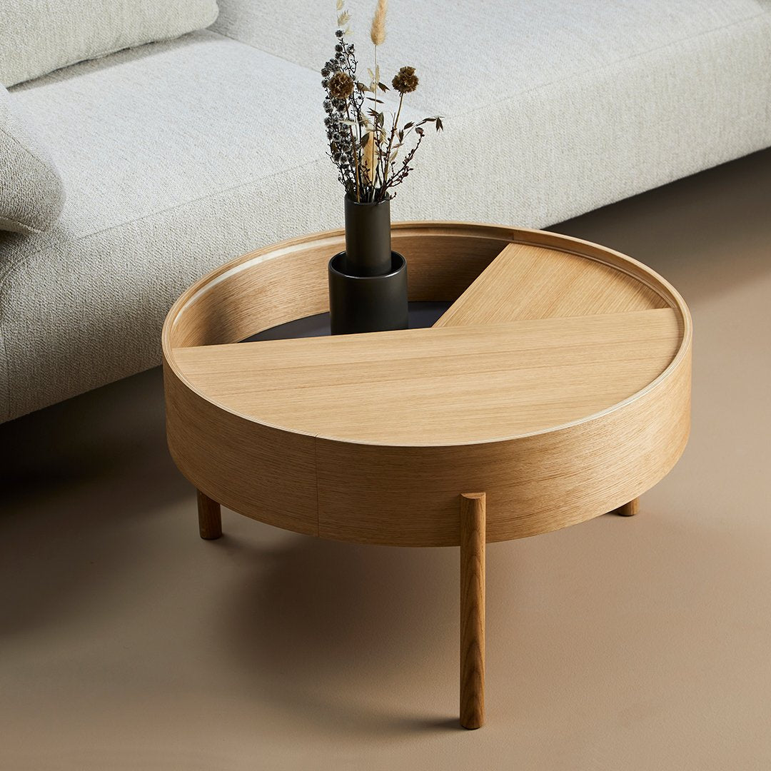 Modern Arc Coffee Table - Mid-Century Style Wooden Living Room Furniture for Home Decor | Perfect for Small Spaces, Apartments & Lounge Areas