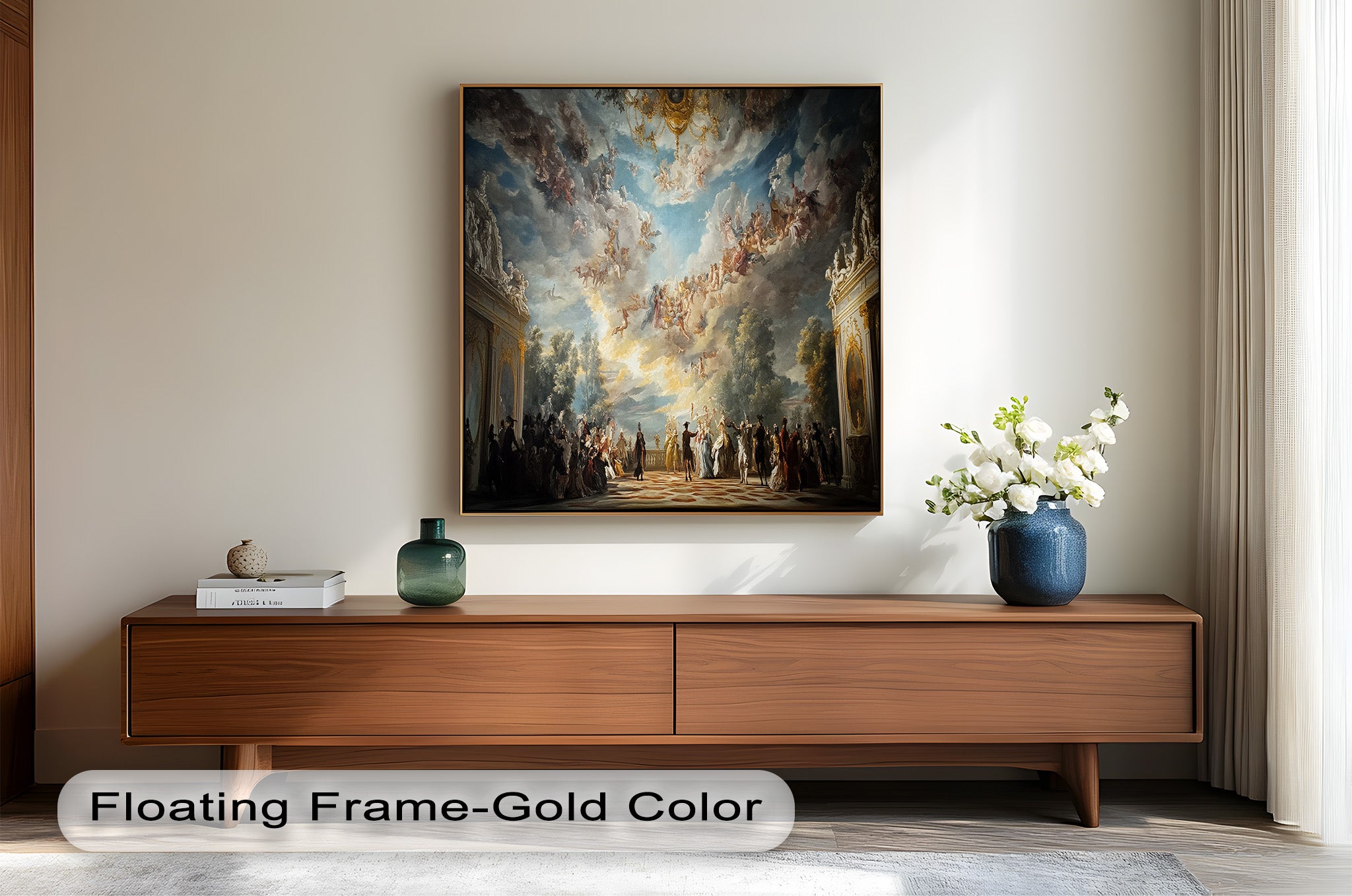 Baroque Heaven - Grand Ballroom Oil Painting | Classic Artwork for Home Decor, Office & Gallery | Perfect for Living Room, Dining Area & Wall Display