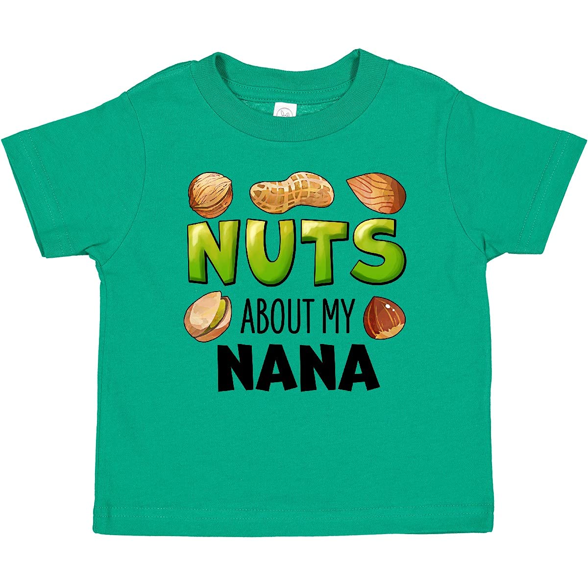 Inktastic Nuts About My Nana Peanut Almond Pistachio Baby T-Shirt - Cute Graphic Tee for Grandparents Day & Family Gifts