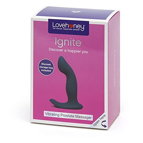 Lovehoney Ignite 20-Speed Vibrating Prostate Massager - Waterproof Silicone Anal Stimulator for Men & Couples | Blue Adult Sex Toy for Enhanced Pleasure & Intimate Play | Perfect for Solo Exploration & Partnered Adventures